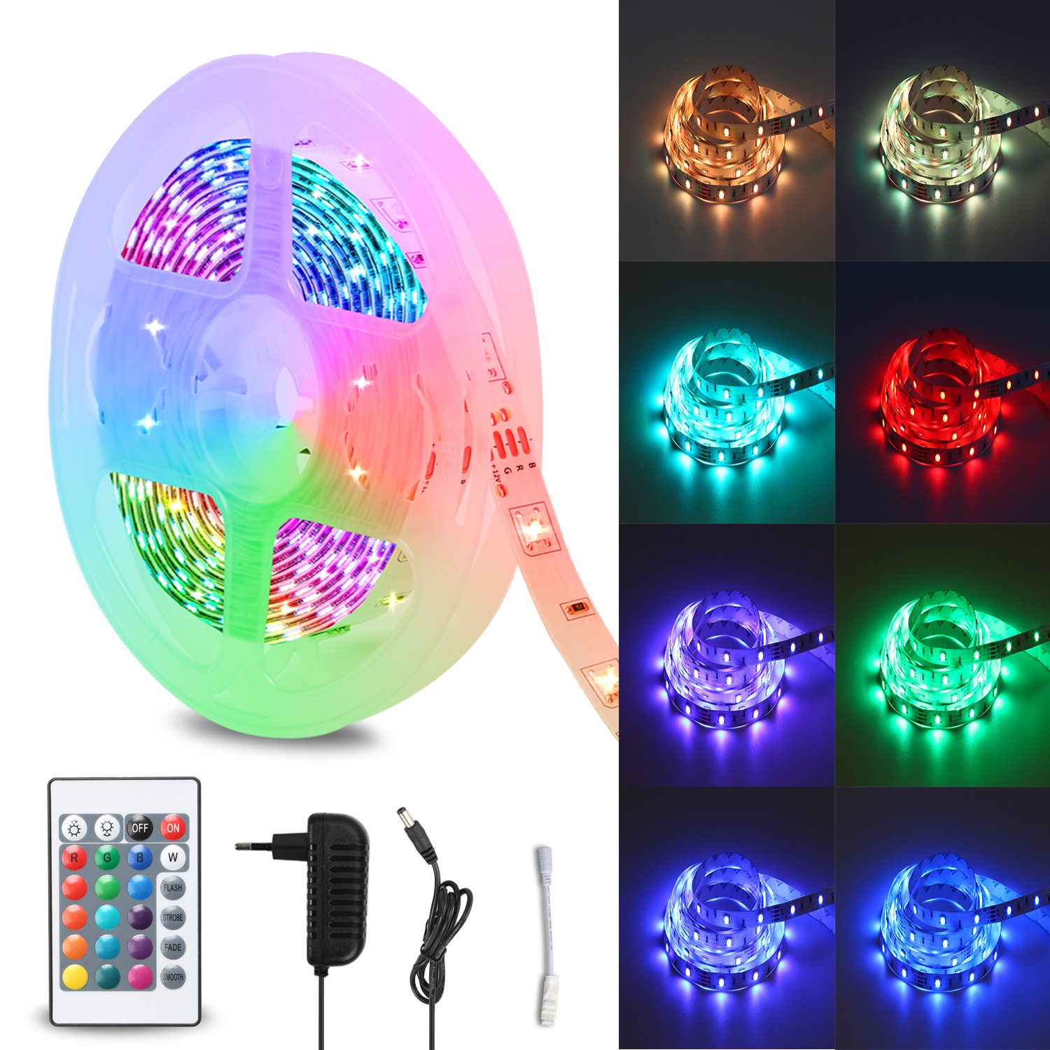 Clanmacy LED Stripe 1-10m LED Streifen set RGB LED Stripe 5050SMD IP20, 30- günstig online kaufen