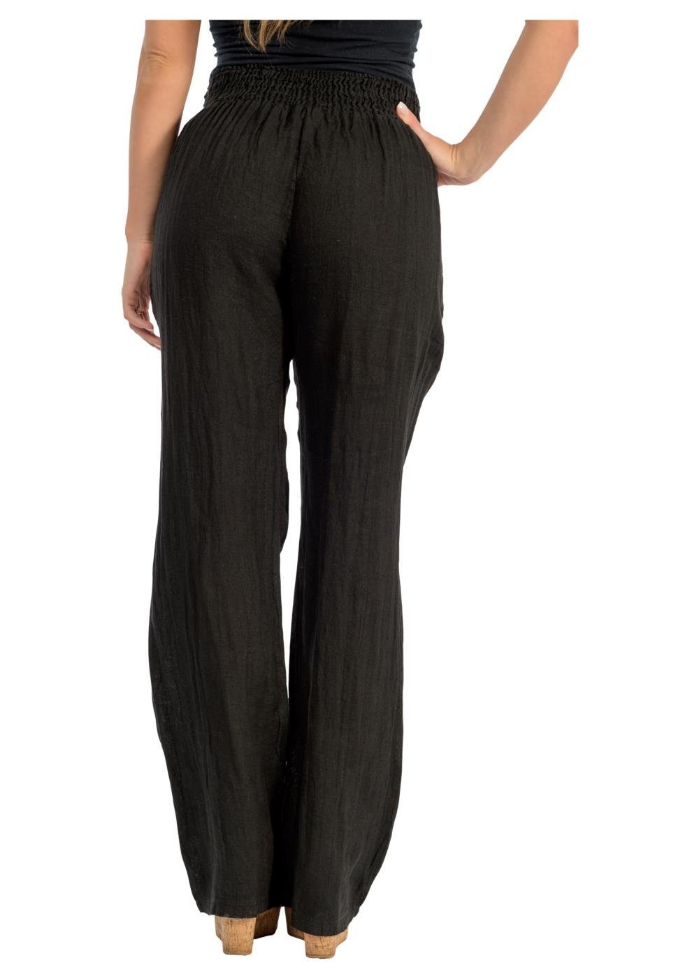 malito more than fashion Leinenhose malito Damen Hose aus Leinen 2727 bequemer und breiter Gummizug
