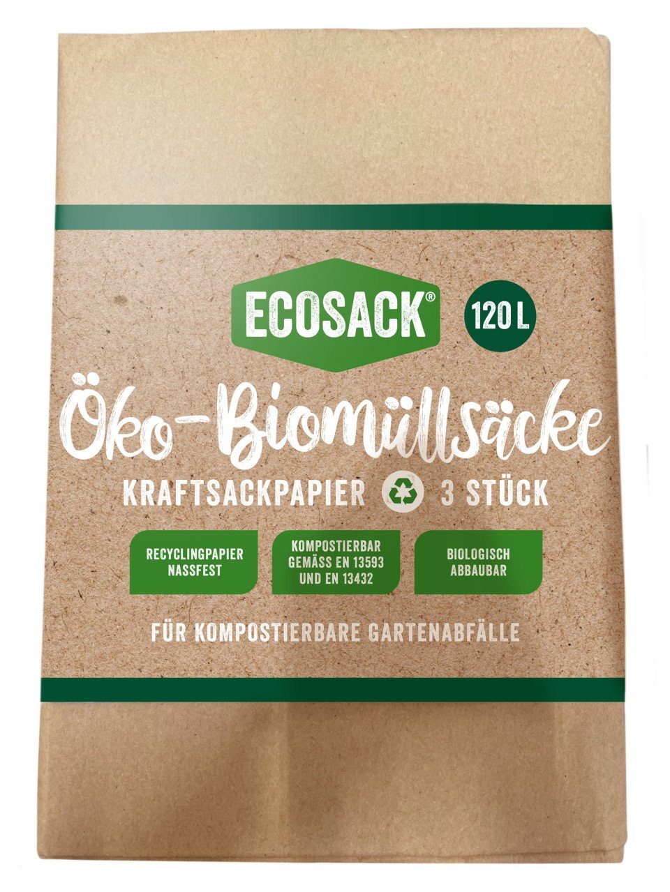 ECOSACK Müllbeutel Biomüllsäcke 120 L, 3 Stück