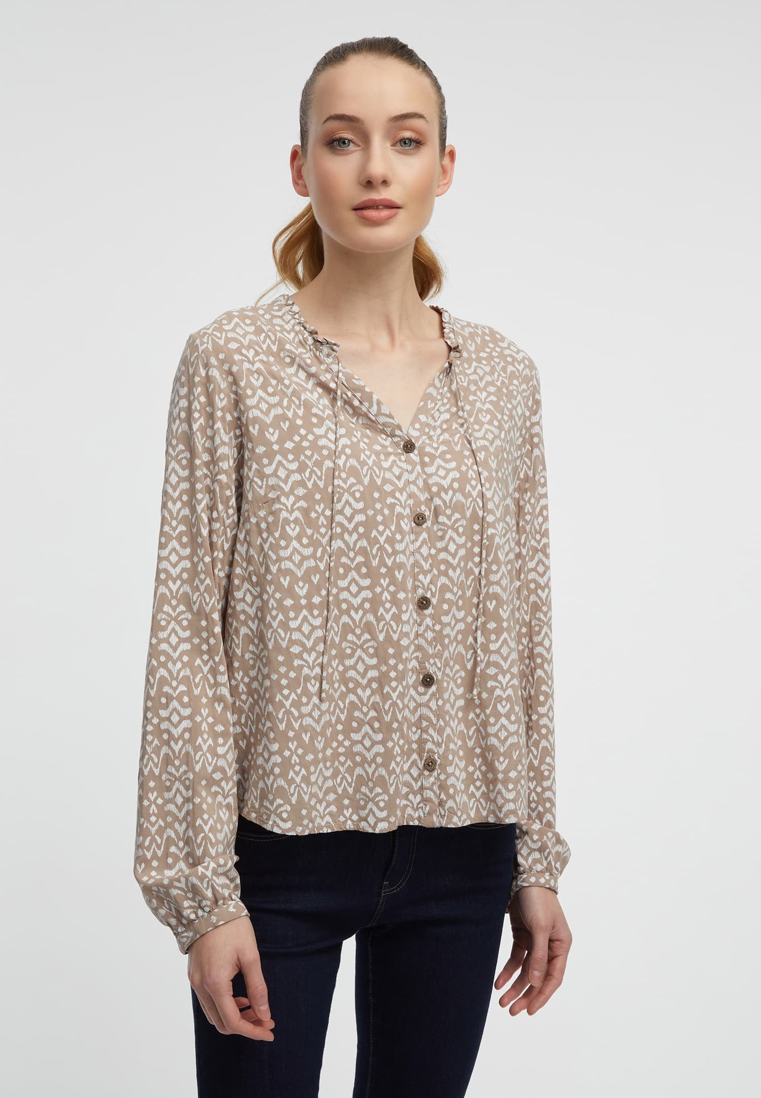 Ragwear Blusenshirt IONE PRINT mit Bindeband günstig online kaufen
