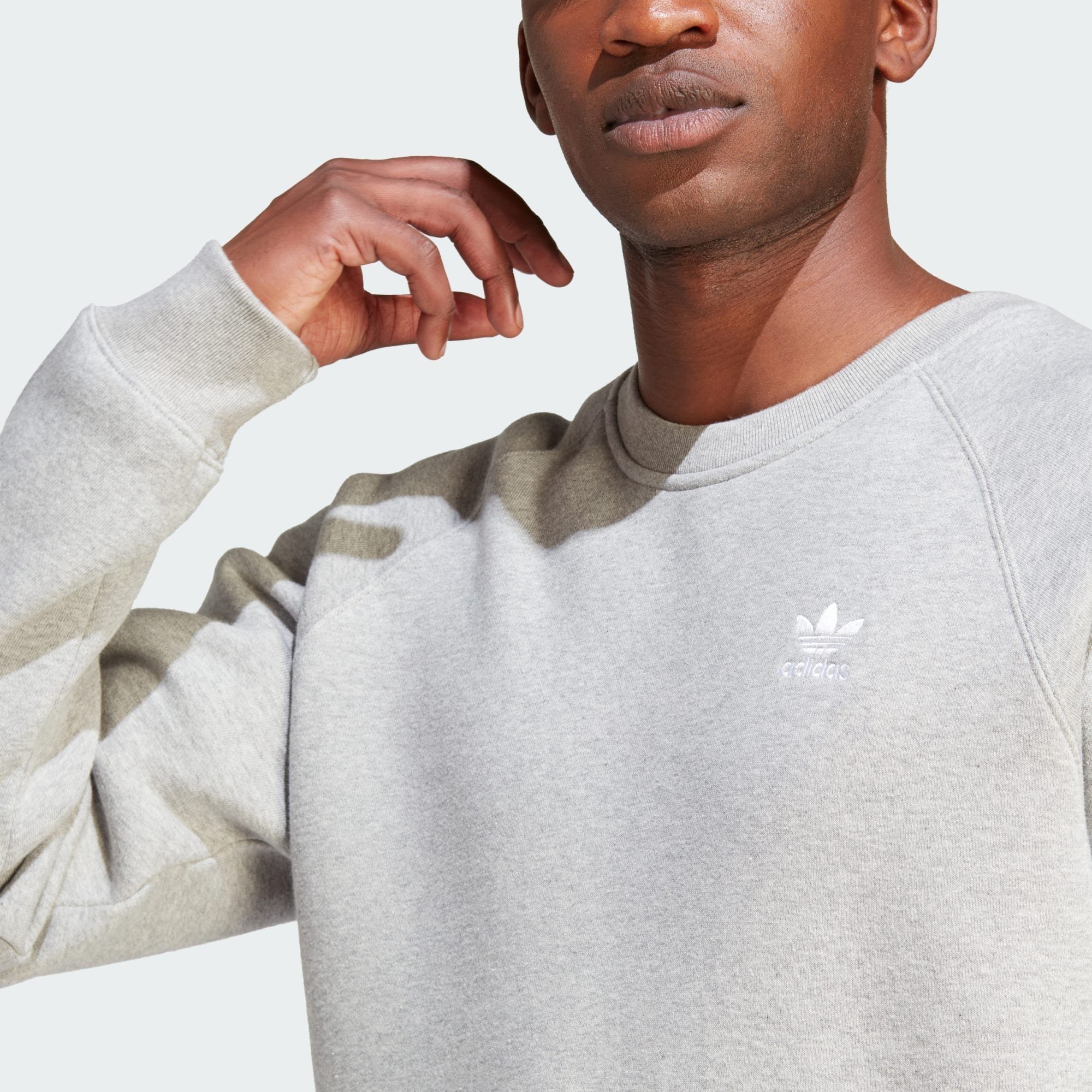 ESSENTIALS Grey SWEATSHIRT TREFOIL Medium Langarmshirt adidas Originals Heather