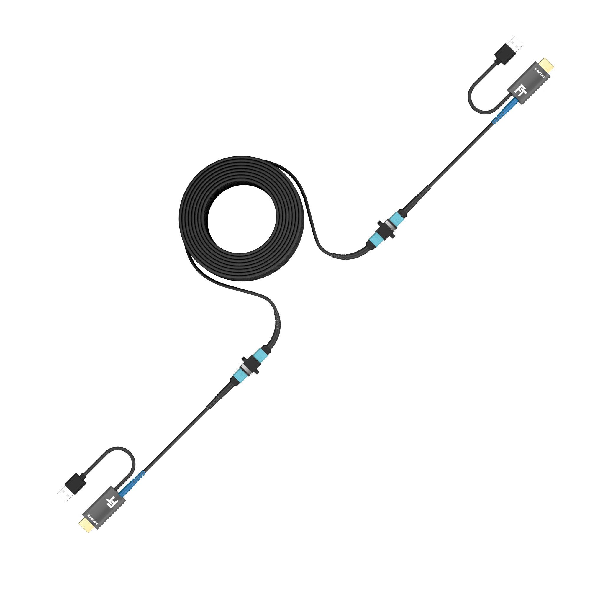 FeinTech ProFibre Armiertes MPO Glasfaser HDMI-Kabel, HDMI, (1000 cm), 8K 120Hz, 4K 240Hz