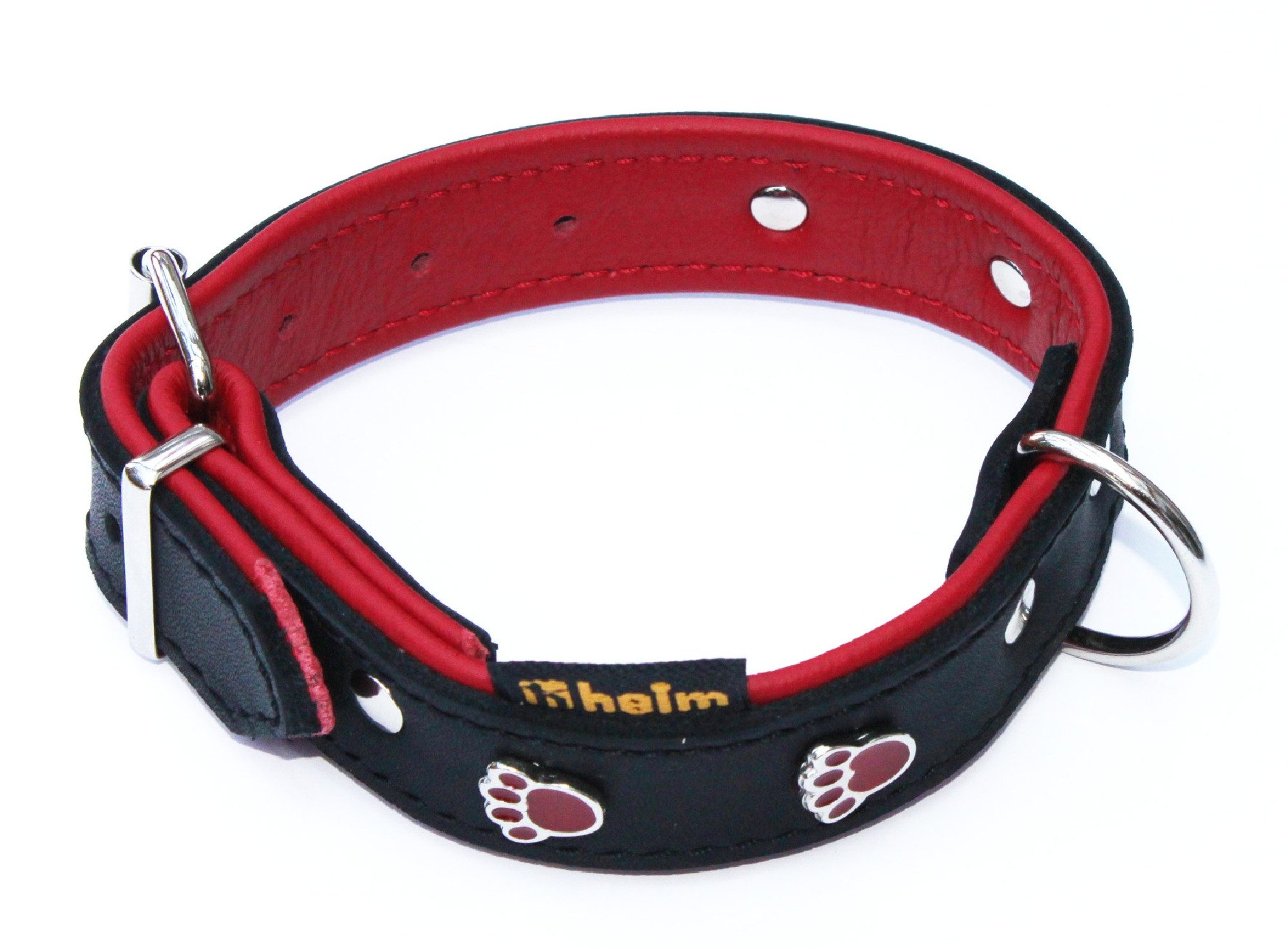 HEIM Hunde-Halsband Halsband "Pfote", gefüttert, genietet, mit Zierbeschlag Pfote