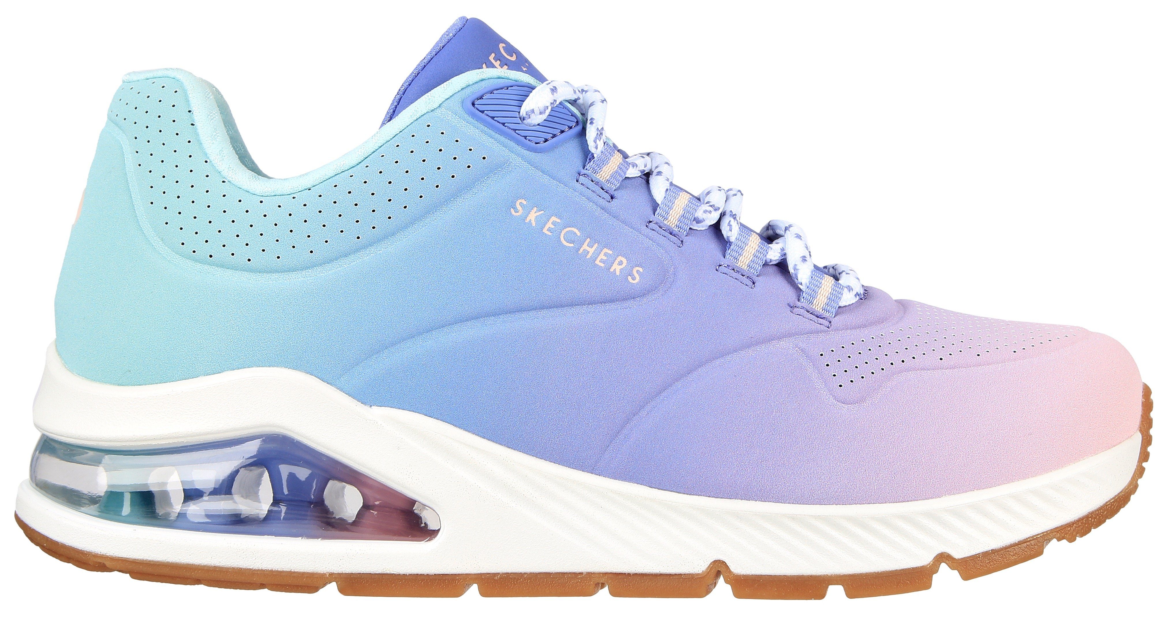 2 Sneaker UNO leuchtender AWAY Skechers OMBRE in blau kombiniert Farbkombi