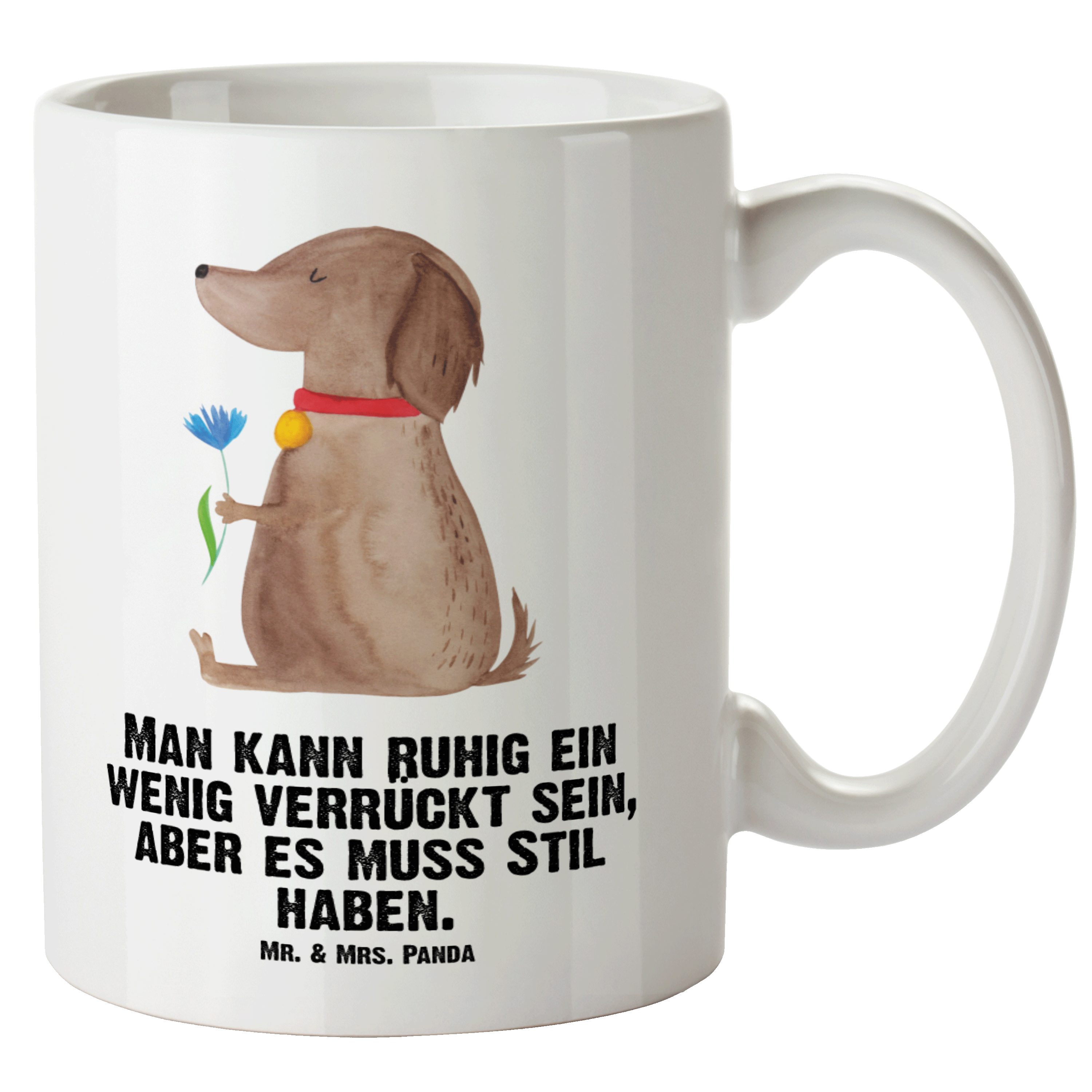 Mr. & Keramik Tasse Weiß Halsba, Hund Geschenk, Blume - Panda Kaffeetasse, - Tasse Grosse XL XL Mrs. Teetasse