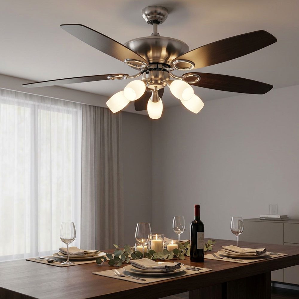 GLOBO LIGHTING Deckenventilator, LED Deckenventilator Ventilator mit Zugschalter und Beleuchtung
