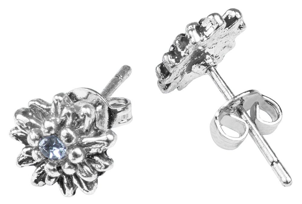 LUISIA® Paar Ohrstecker Edelweiß "Marla" mit Kristallen von Swarovski® - Trachtenschmuck (2-tlg)