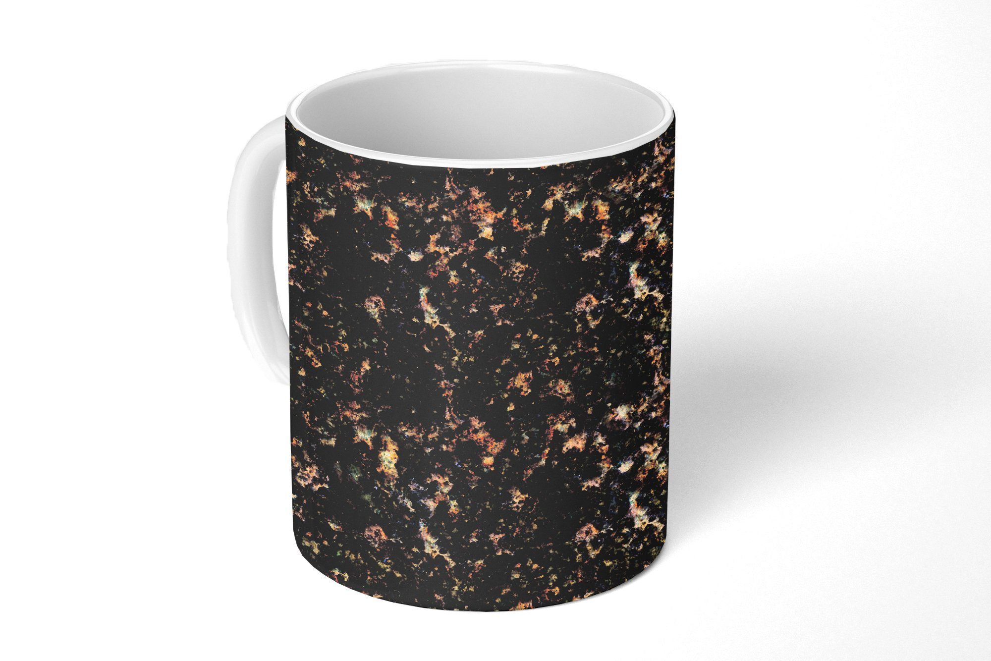 MuchoWow Tasse Schwarz - Gold - Granit - Muster, Keramik, Kaffeetassen, Teetasse, Becher, Teetasse, Geschenk