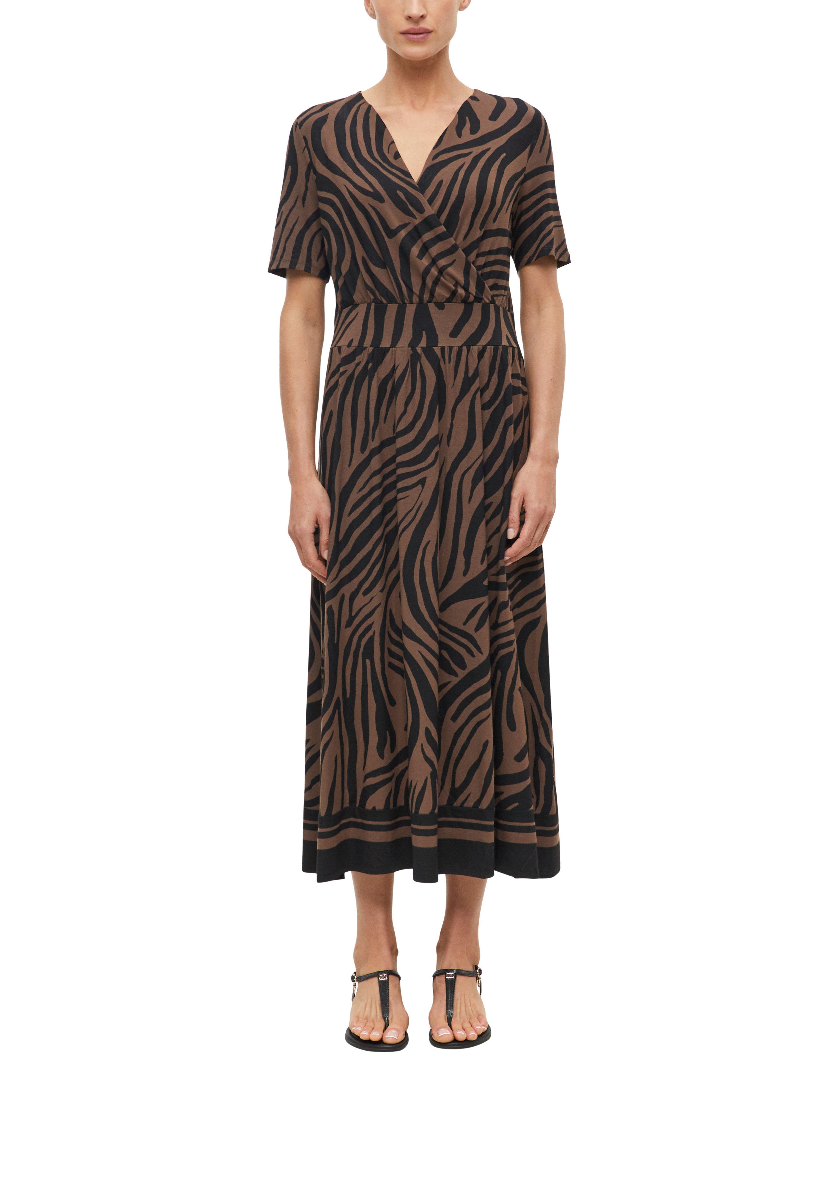 s.Oliver BLACK LABEL Blusenkleid Sommerkleid mit Animal-Print
