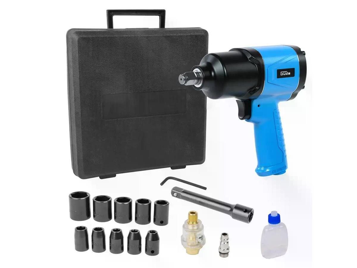 Güde Druckluft-Schlagschrauber Satz 1/2 15tlg., 8000 U/min, 310 Nm, (Set, 16-tlg), 6 bar max. Arbeitsdruck, 1/2" Werkzeugaufnahme