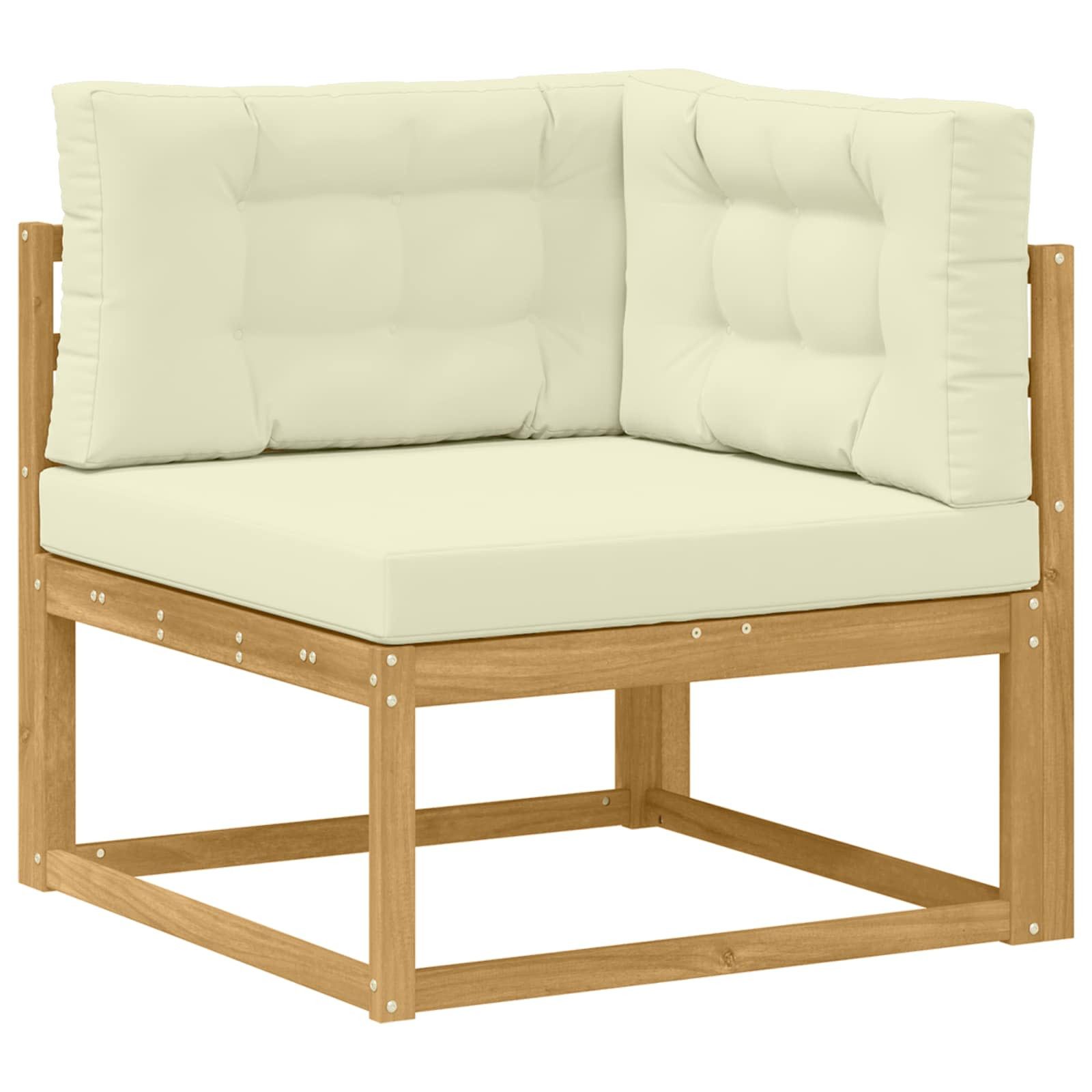 vidaXL Sofaelement Outdoor Ecksofa Polyester Weiß (1 St)
