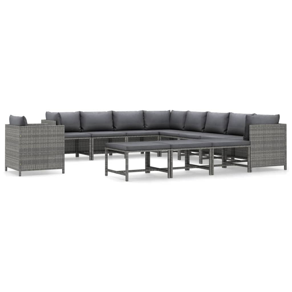 vidaXL Gartenlounge-Set 12-tlg. Garten-Lounge-Set mit Kissen günstig online kaufen