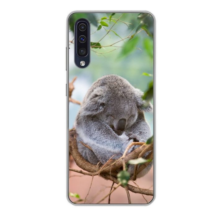 MuchoWow Handyhülle Koala - Äste - Schlaf - Kinder - Jungen - Mädchen Handyhülle Samsung Galaxy A50 Smartphone-Bumper Print Handy