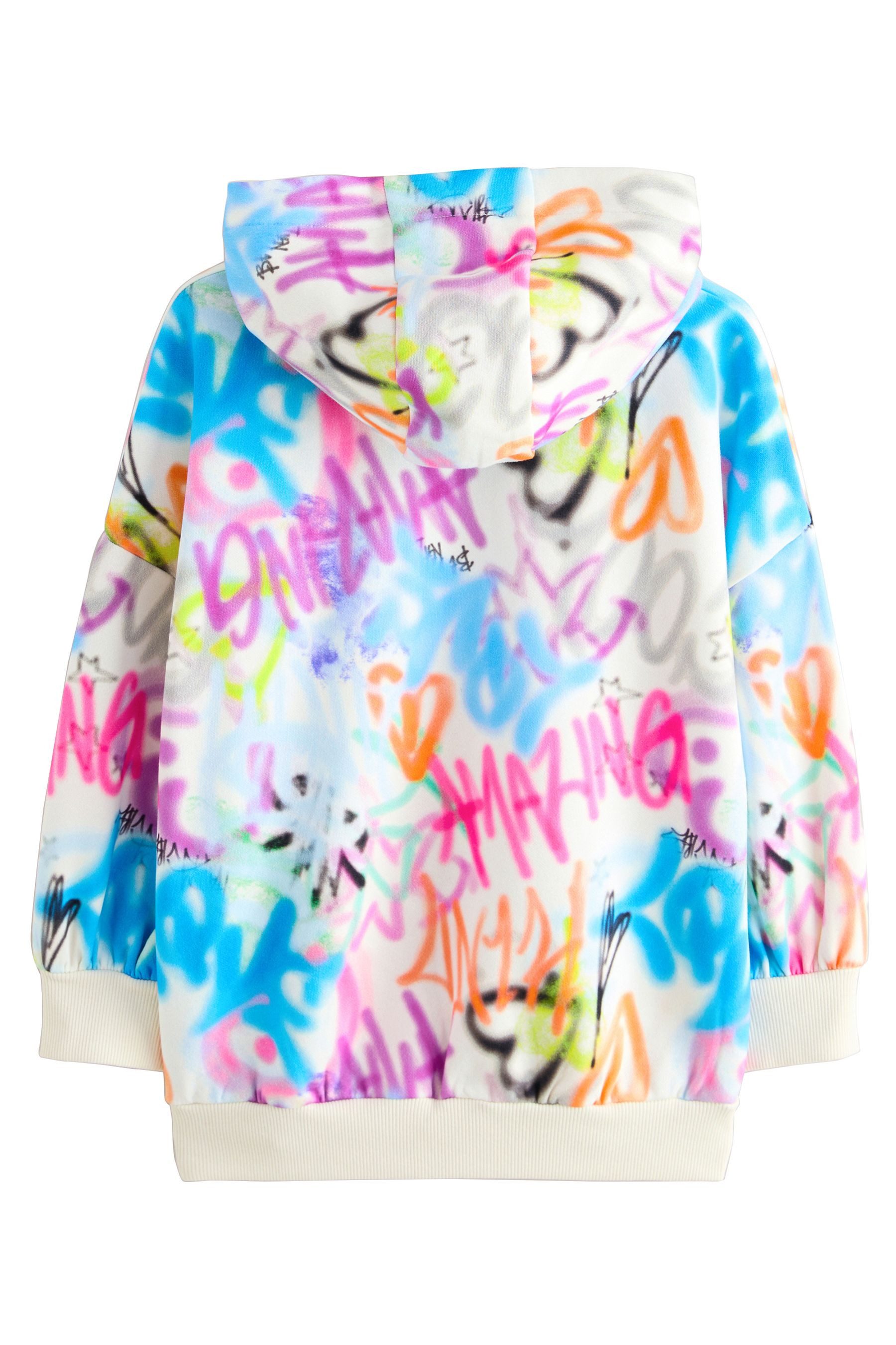 Next Kapuzenpullover Langes Kapuzensweatshirt Graffiti (1-tlg) günstig online kaufen