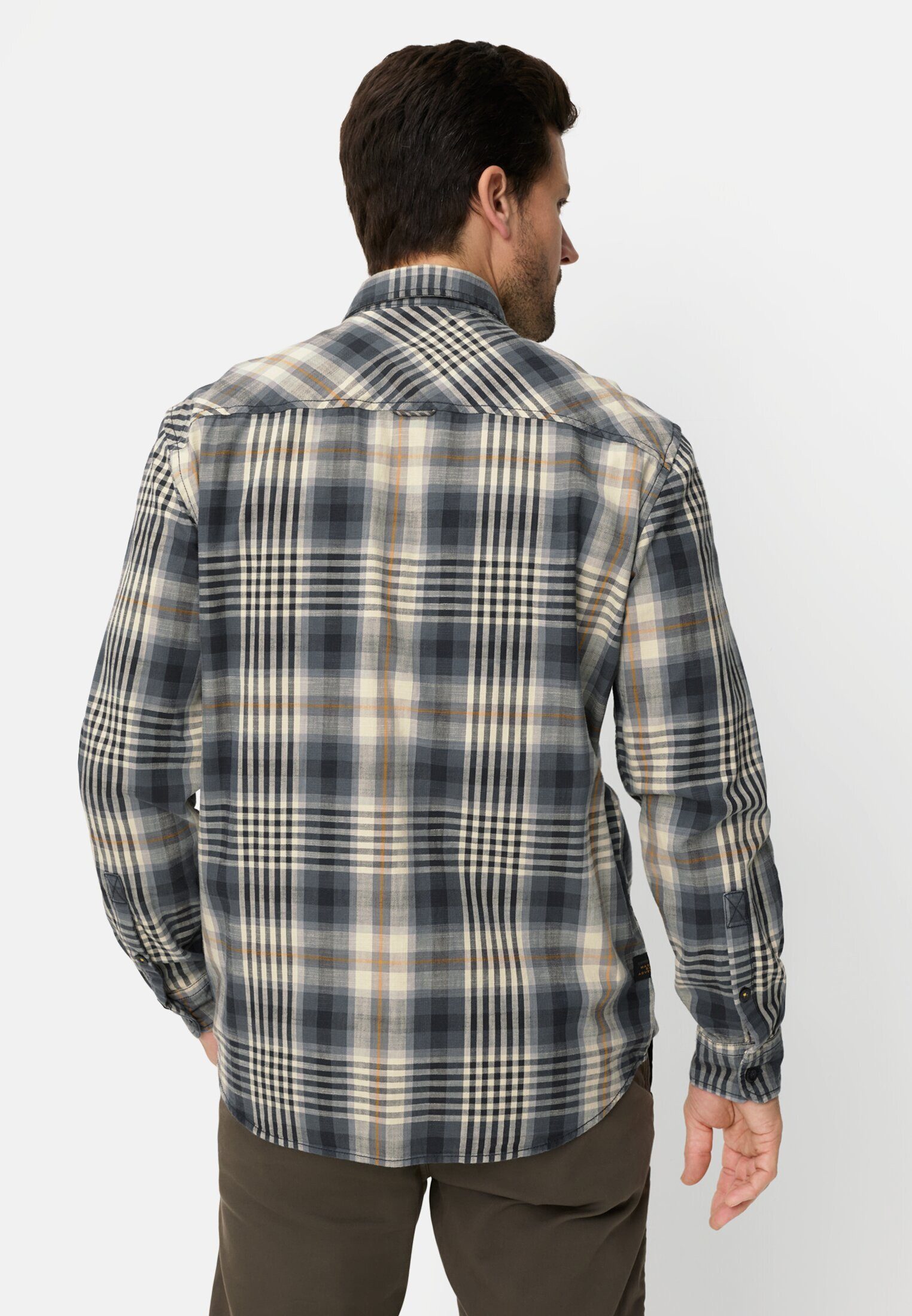 camel active Langarmhemd mit Kentkragen und Brusttaschen Langarm Button-Down