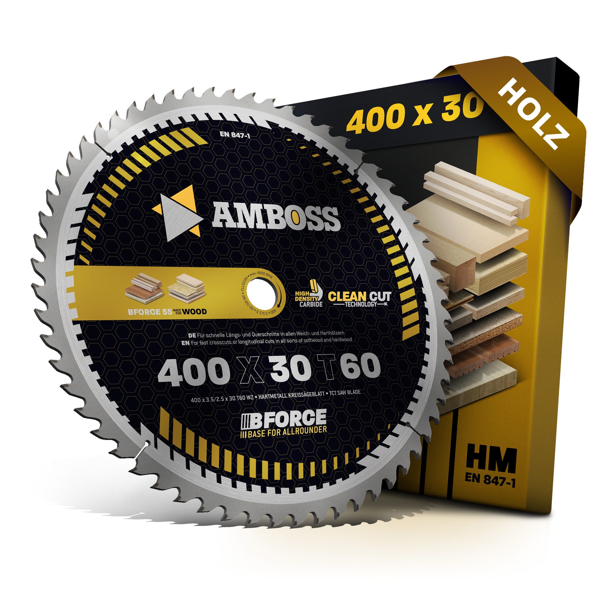 Amboss Werkzeuge Kreissägeblatt HM Kreissägeblatt - 400 x 3.5/2.5 x 30 Z60 WZ