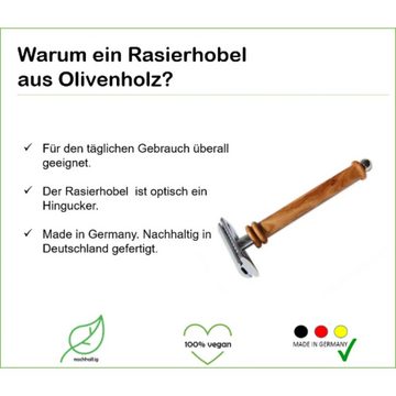 Olivenholz-erleben Rasierhobel K2, Olivenholz