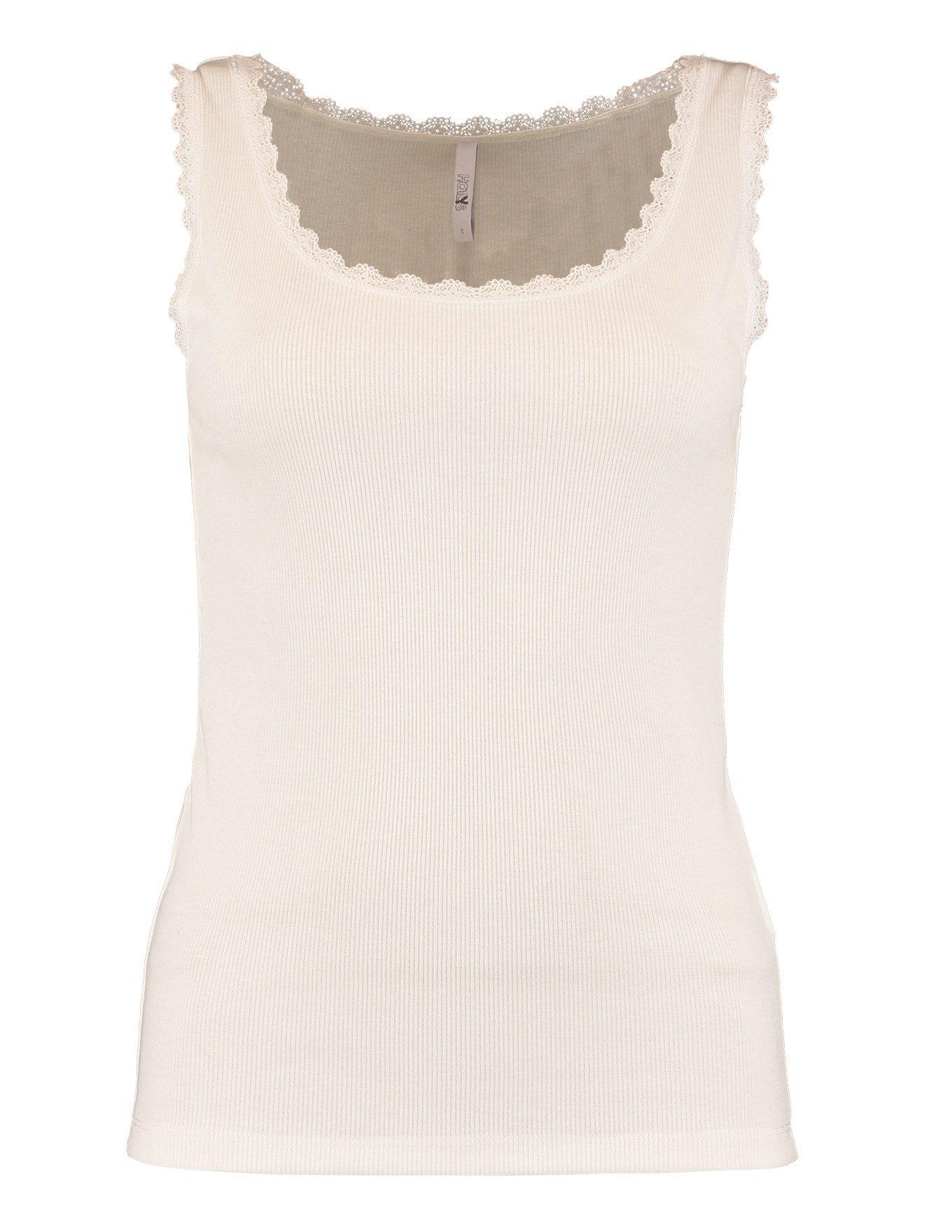 HaILY’S T-Shirt Weiches ärmelloses U-Boot Rundhals Spitze Oberteil SL P TP Li44ana