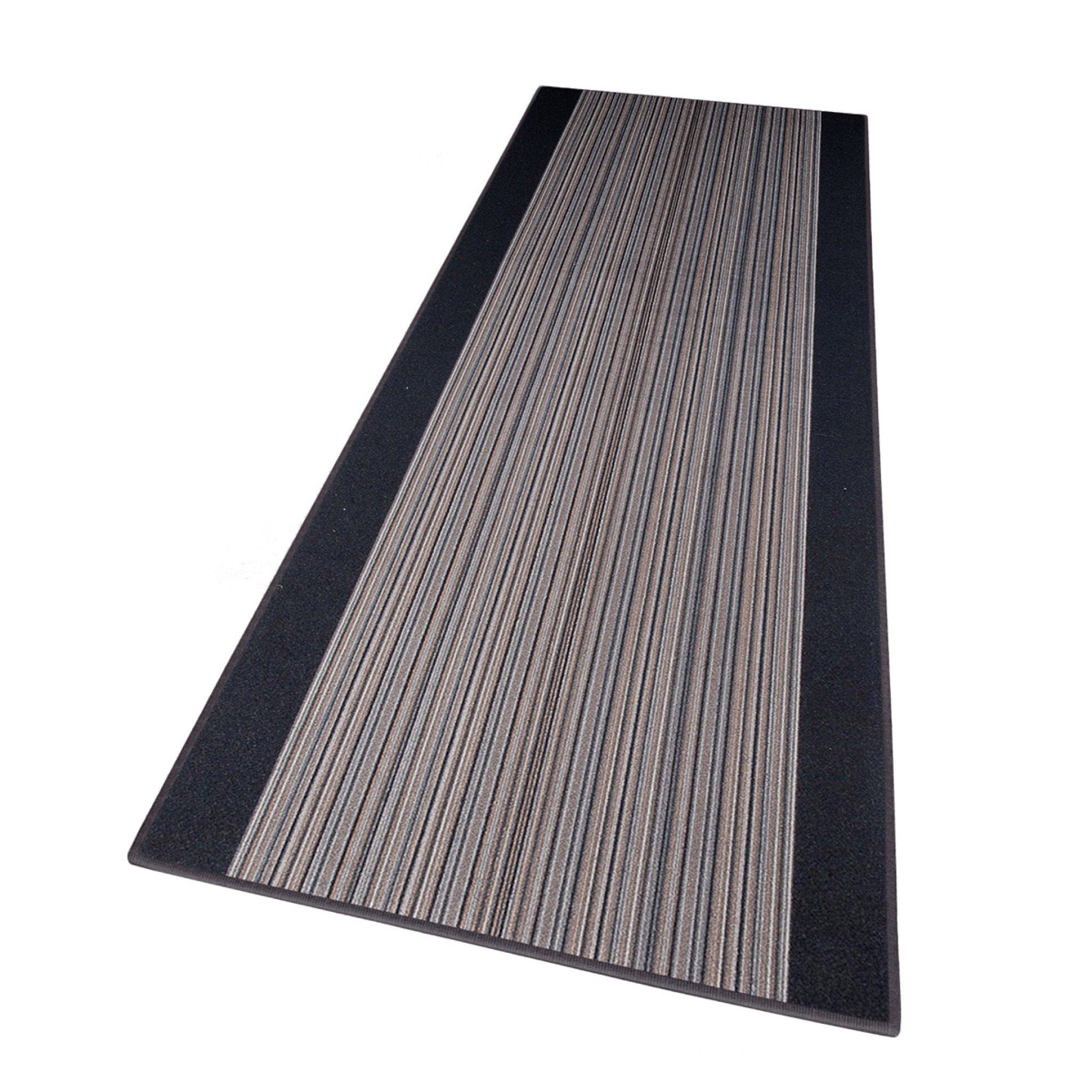 Mazovia Läufer Läufer Teppichläufer Brücke - Vorzimmer Küche - Grau, 67 x 225 cm, Kurzflor, Rutschfest, Meterware, Verschiedene Größen