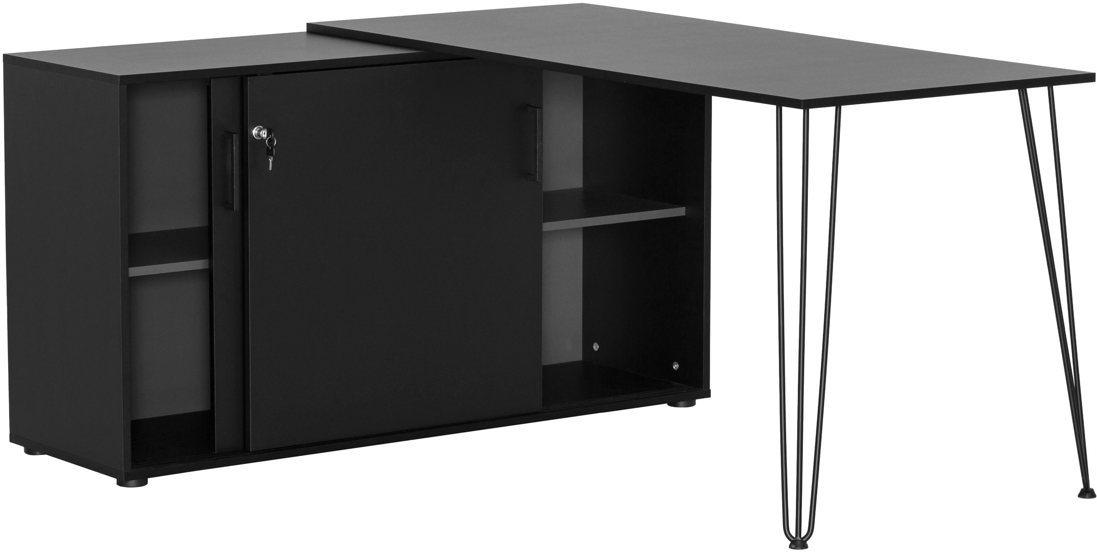 welltime Eckschreibtisch Ekko, Eckschreibtisch, Made in Germany, B: 130 cm, Solide Verarbeitung - Dieses Produkt ist in Deutschland gefertigt
