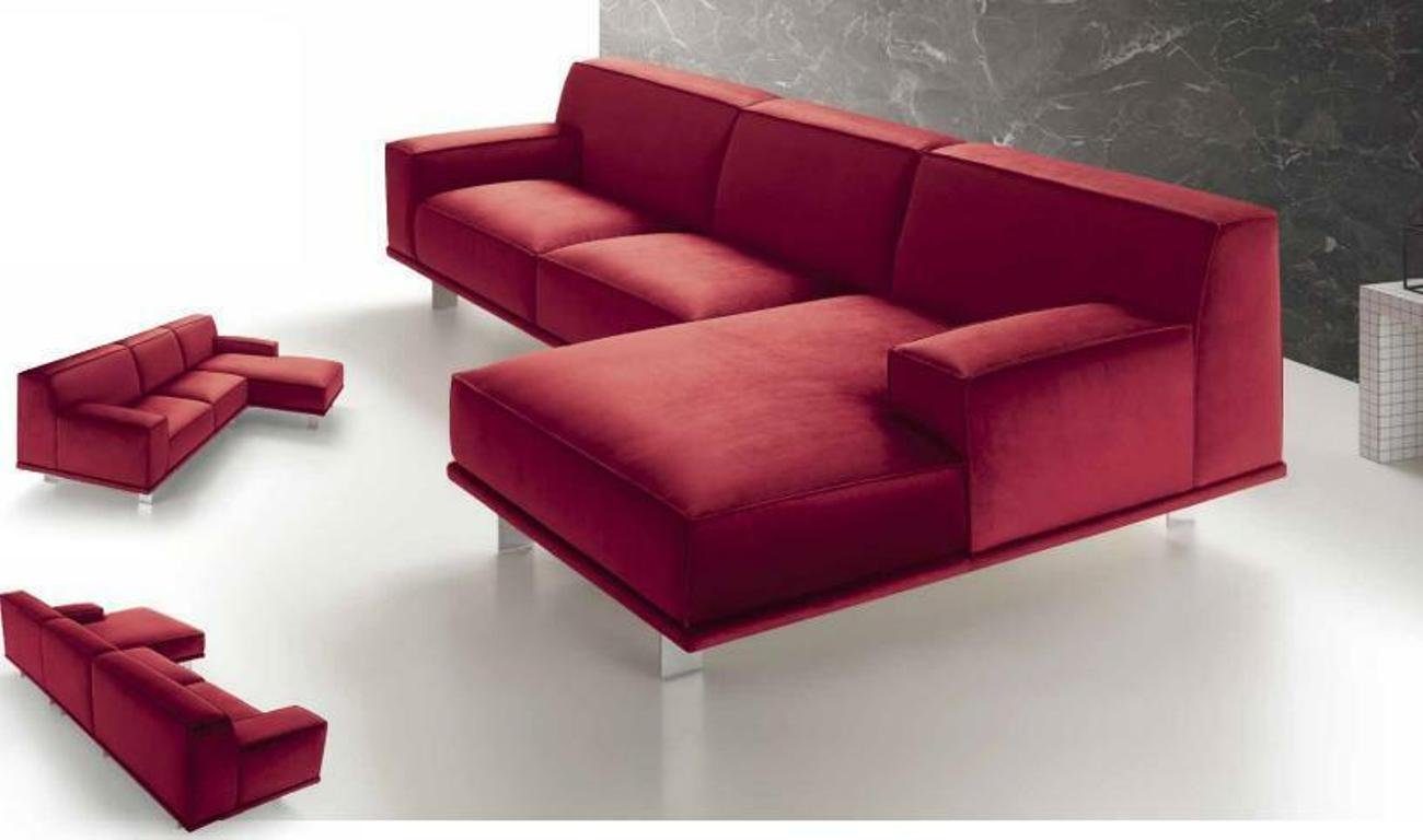 Eckcouch Ecksofa Design Europe Sofas in JVmoebel Rote Made Ecksofa, Wohnlandschaft Textilpolster