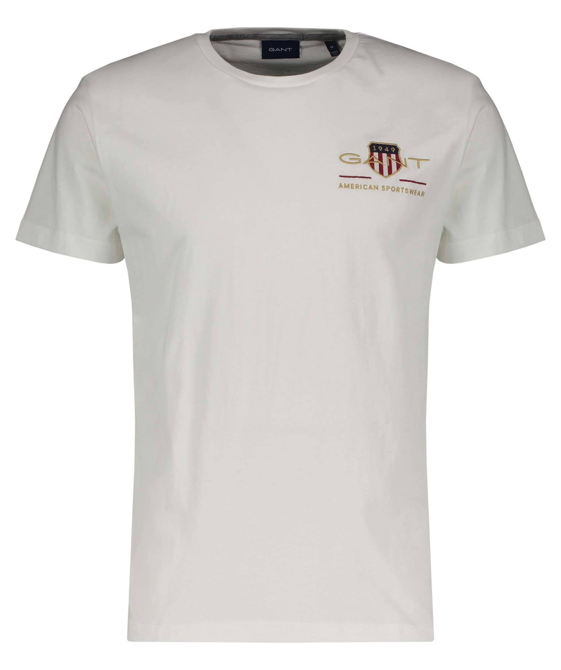 Herren (10) T-Shirt weiss T-Shirt Gant (1-tlg)