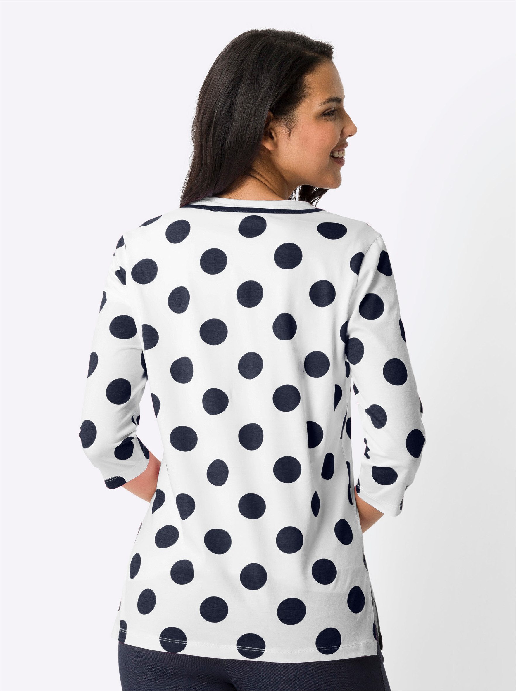 ecru-marine-bedruckt