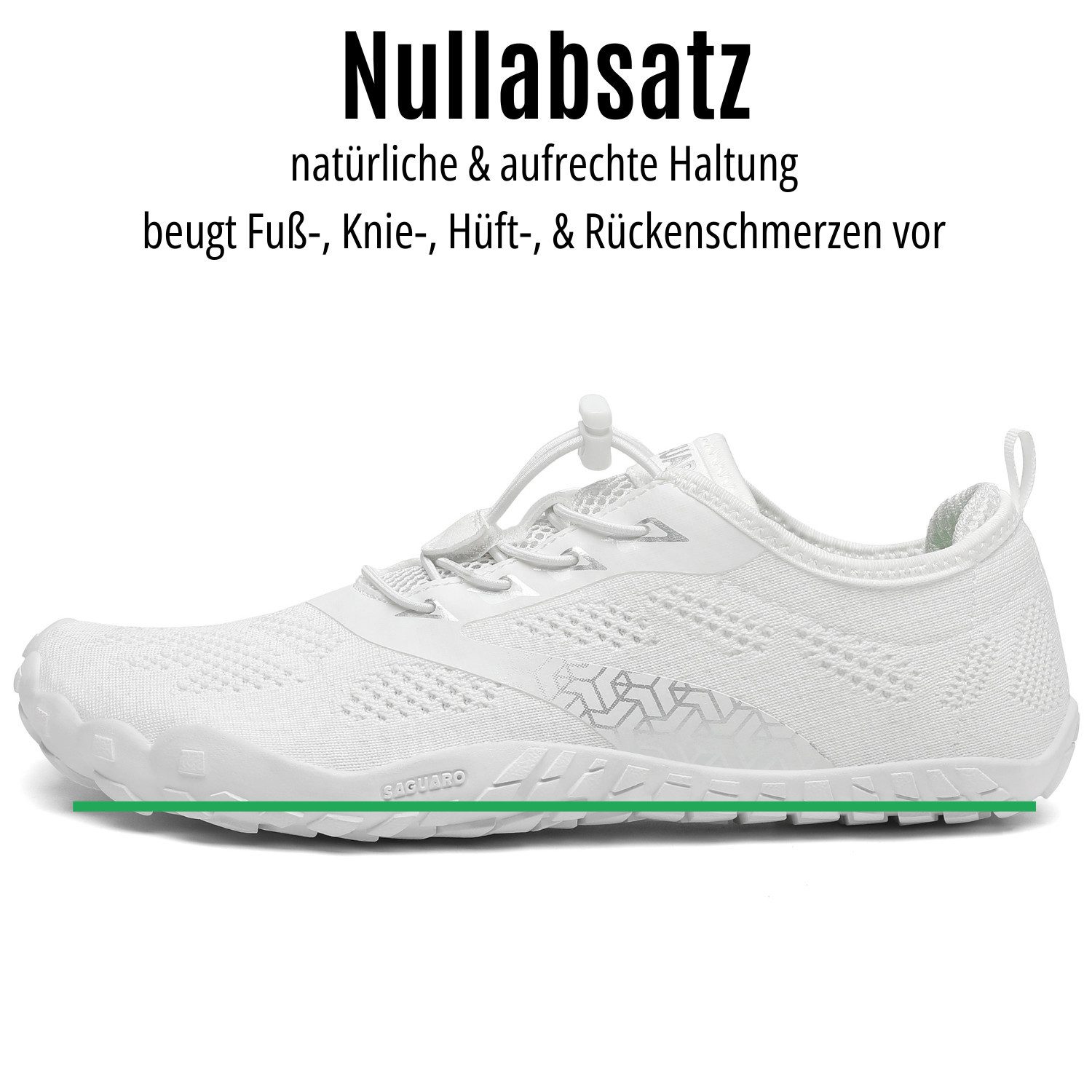 SAGUARO Sport Sommer Barfußschuh (5mm Sohlenstärke, Nullabsatz, bequem, leicht, atmungsaktiv, rutschfest) Minimalschuhe Laufschuhe Sport-Schuhe Jogging Sneaker  – Bild 4 von 5
