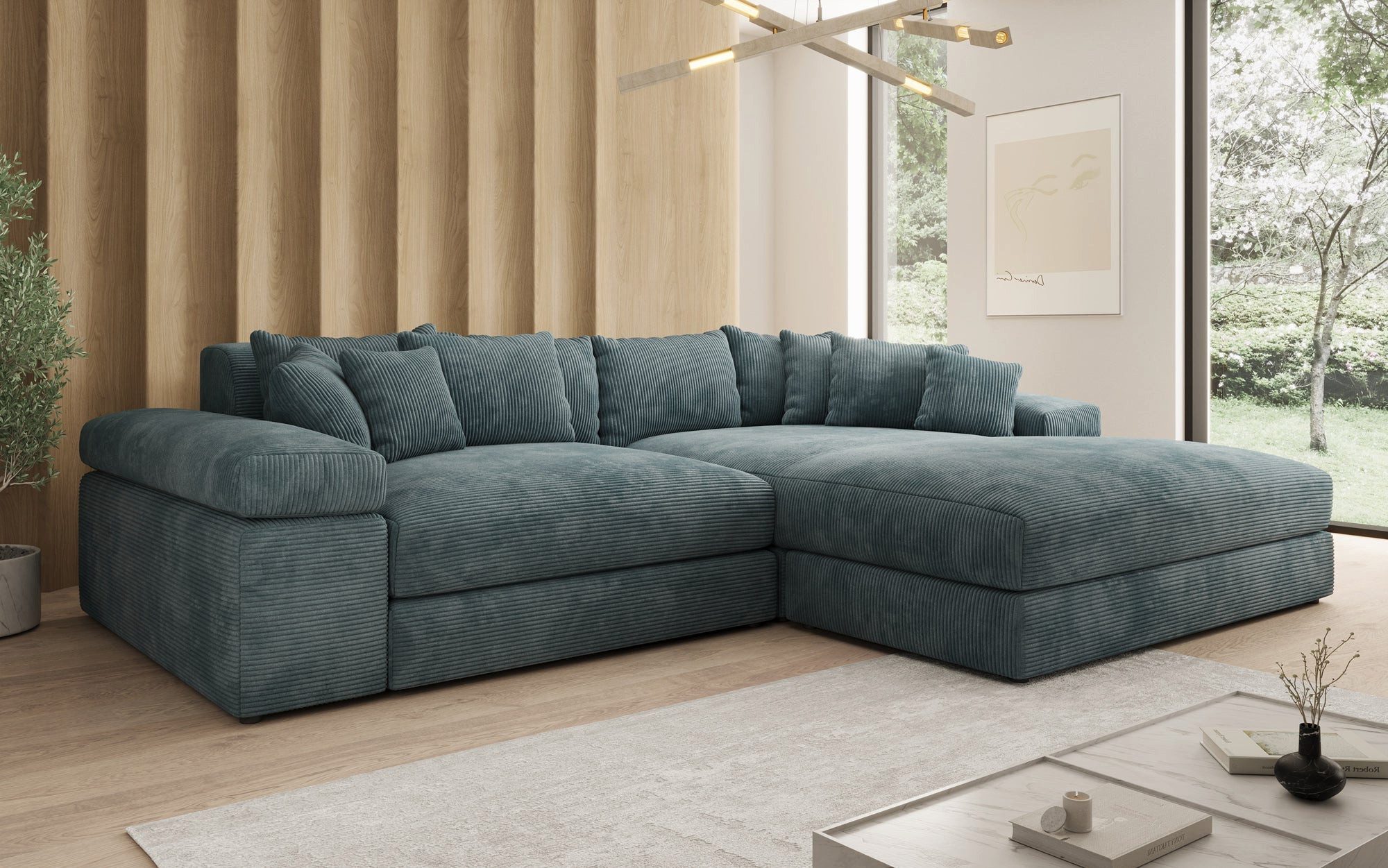 Luxusbetten24 Sofa Designer Sofa Bernardo, mit breiter Ottomane