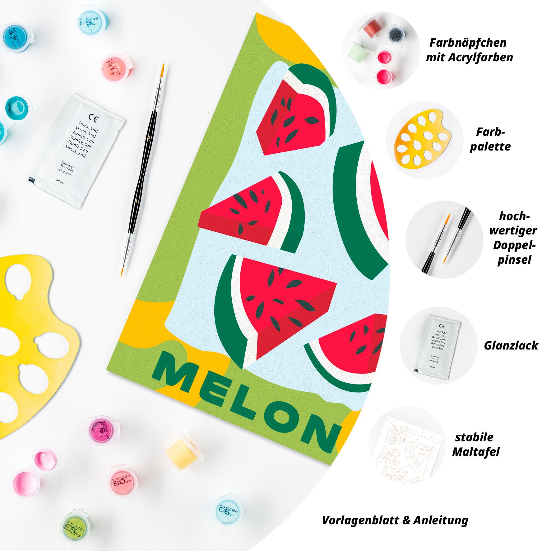 Ravensburger Malen nach Zahlen CreArt, Melonen, für Erwachsene; Made in Europe