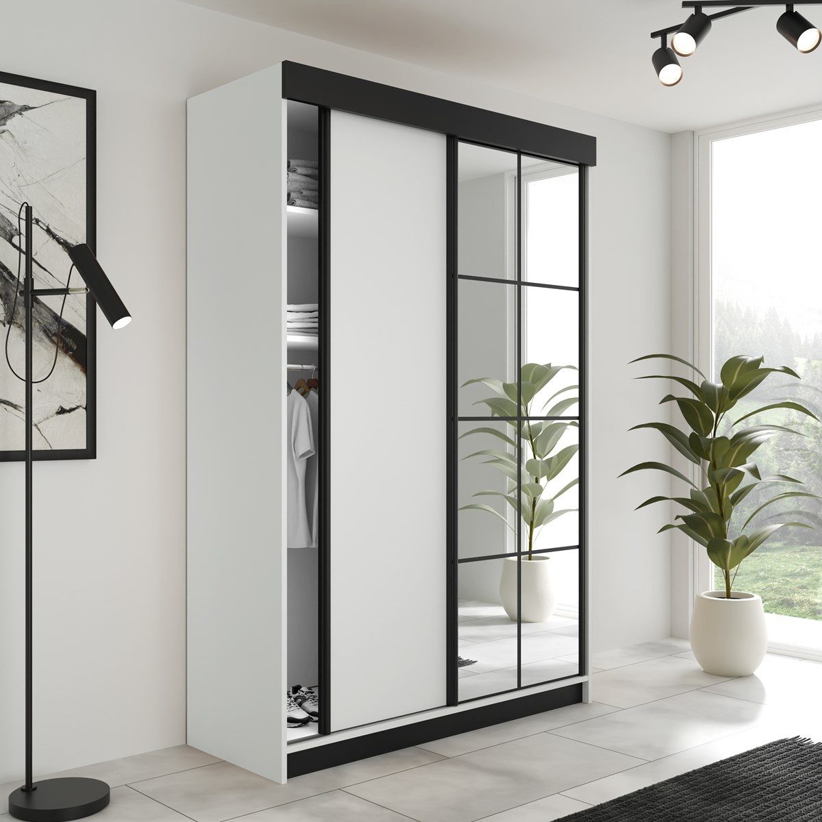 Compleo Schwebetürenschrank Kleiderschrank, 2-türig TULIA, Modern günstig online kaufen