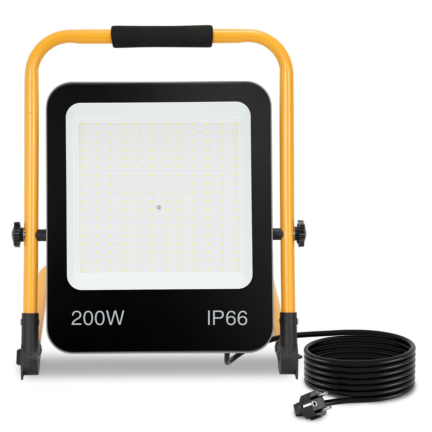 Clanmacy Baustrahler LED Baustrahler Kaltweiß 200 Watt, Arbeitsscheinwerfer, Arbeitsleuchte