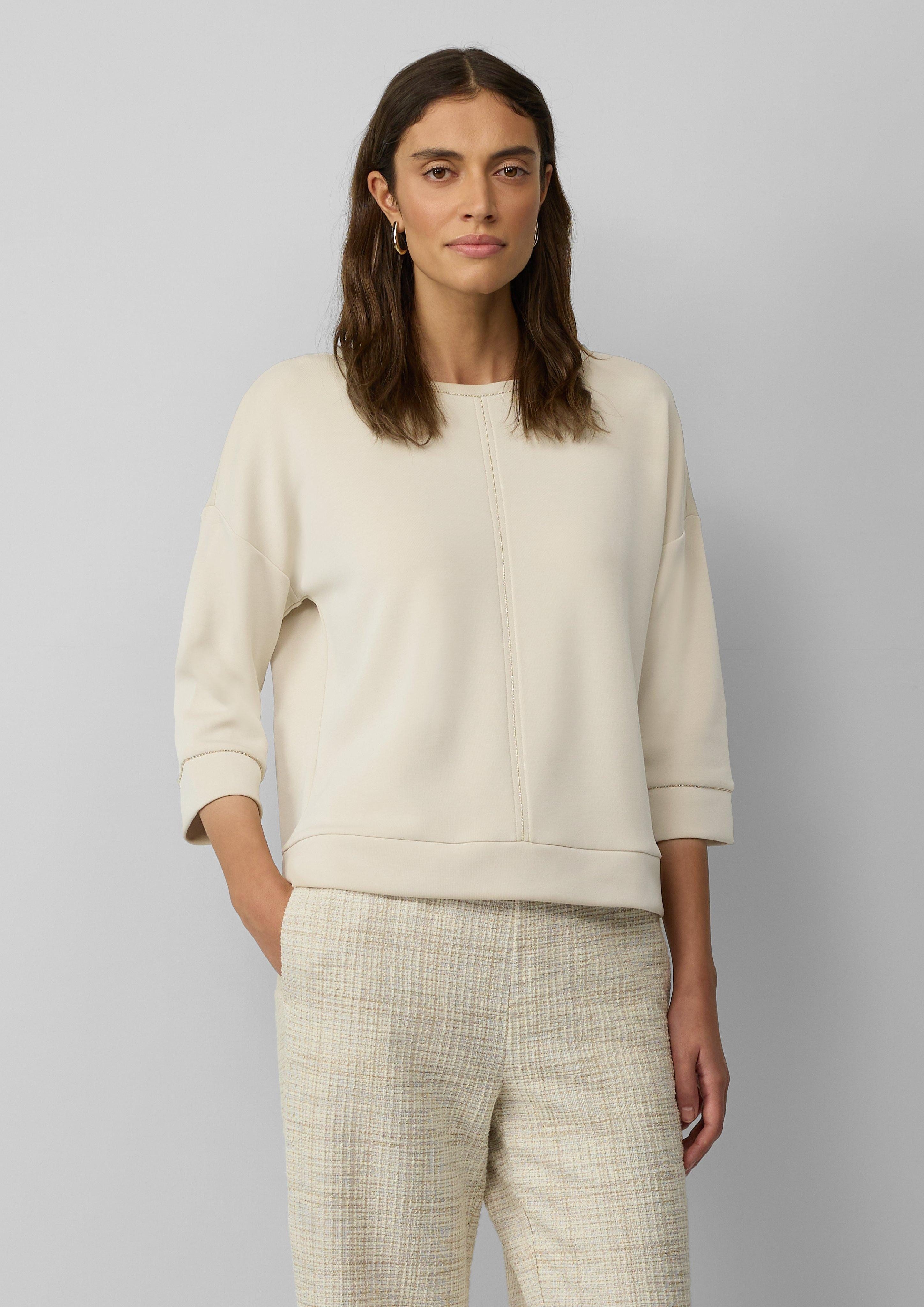 3/4-Arm-Shirt Modal-Sweatshirt im Relaxed Fit mit Schmuck-Details