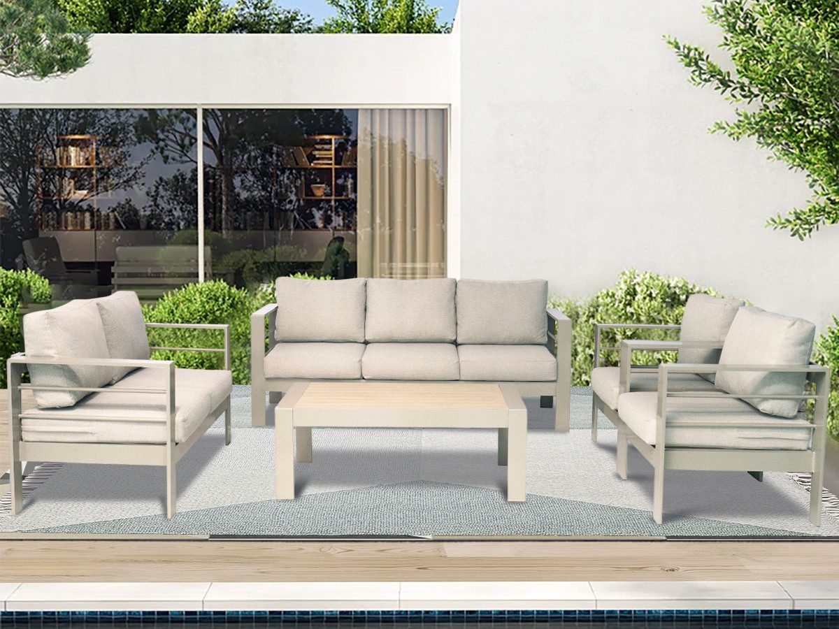 MeXo Gartenlounge-Set Gartenmöbel Set Aluminium Loungeset günstig online kaufen