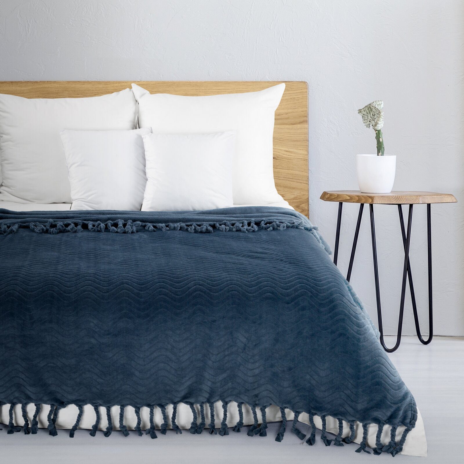 Wohndecke EMMA, Eurofirany, 150x200 cm, Wellen Steppung Gestreifte Decke Gesteppte Sofadecke