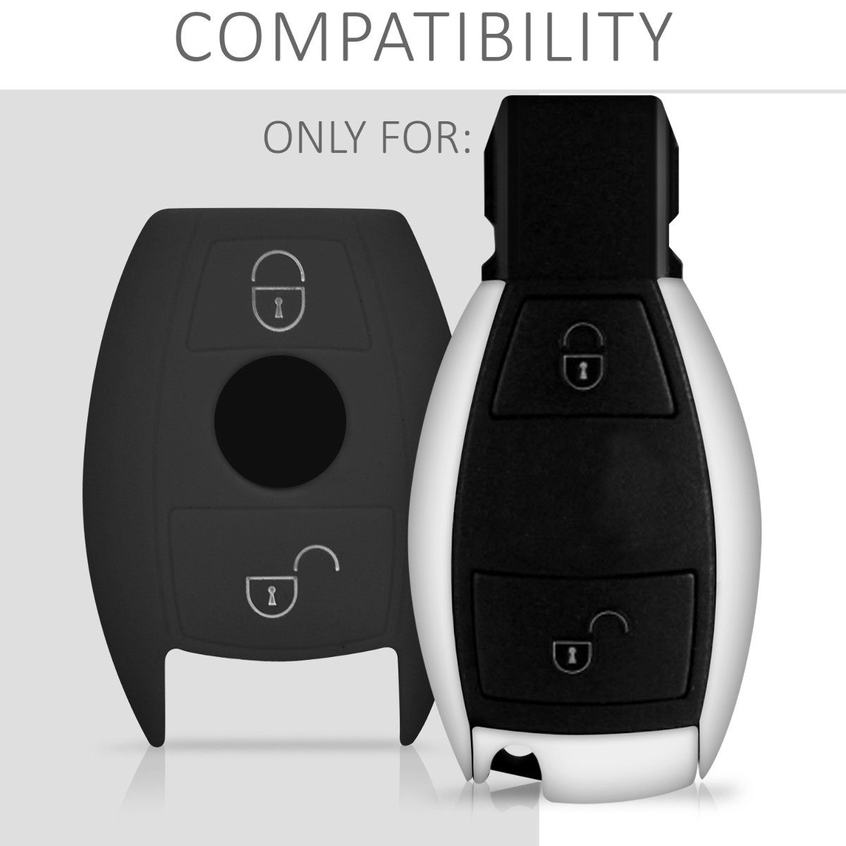 kwmobile Schlüsseltasche Autoschlüssel Silikon Hülle für Mercedes Benz (1-tlg), Schlüsselhülle Schlüssel Case Cover