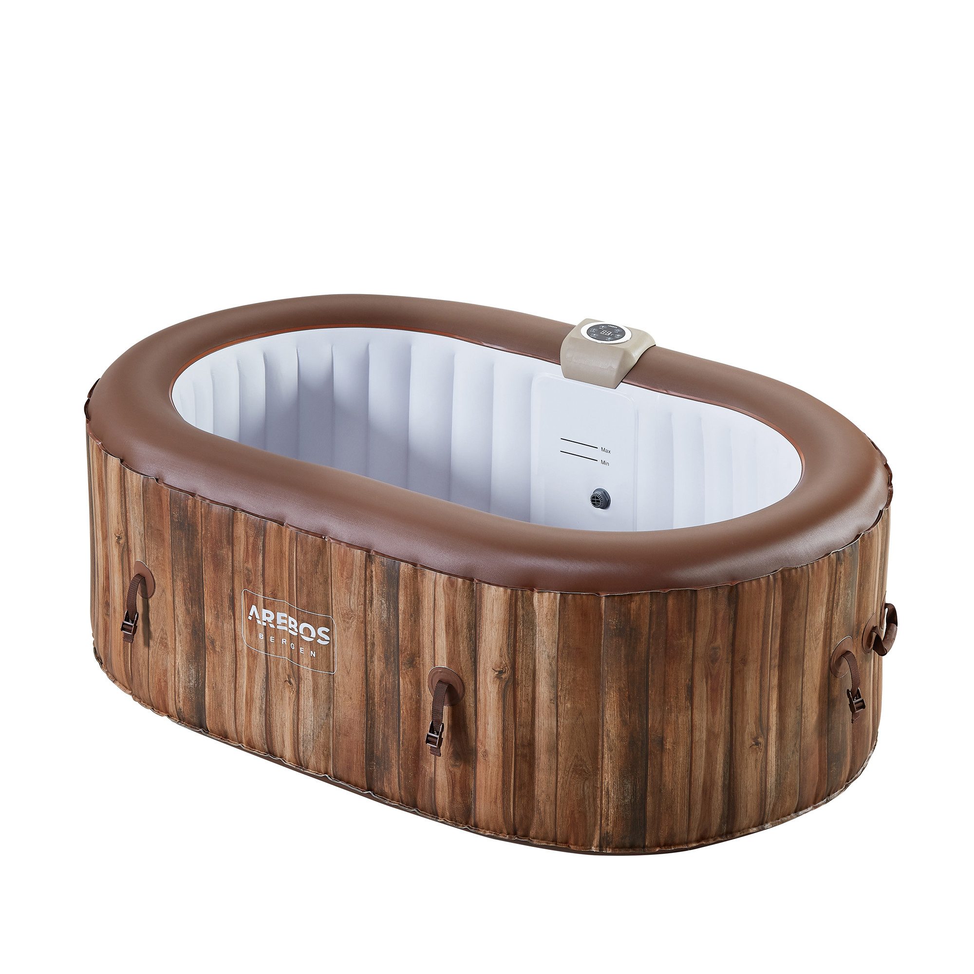 Arebos Whirlpool Aufblasbar, In- & Outdoor, 190x120 cm oval, 2 Personen, (K günstig online kaufen
