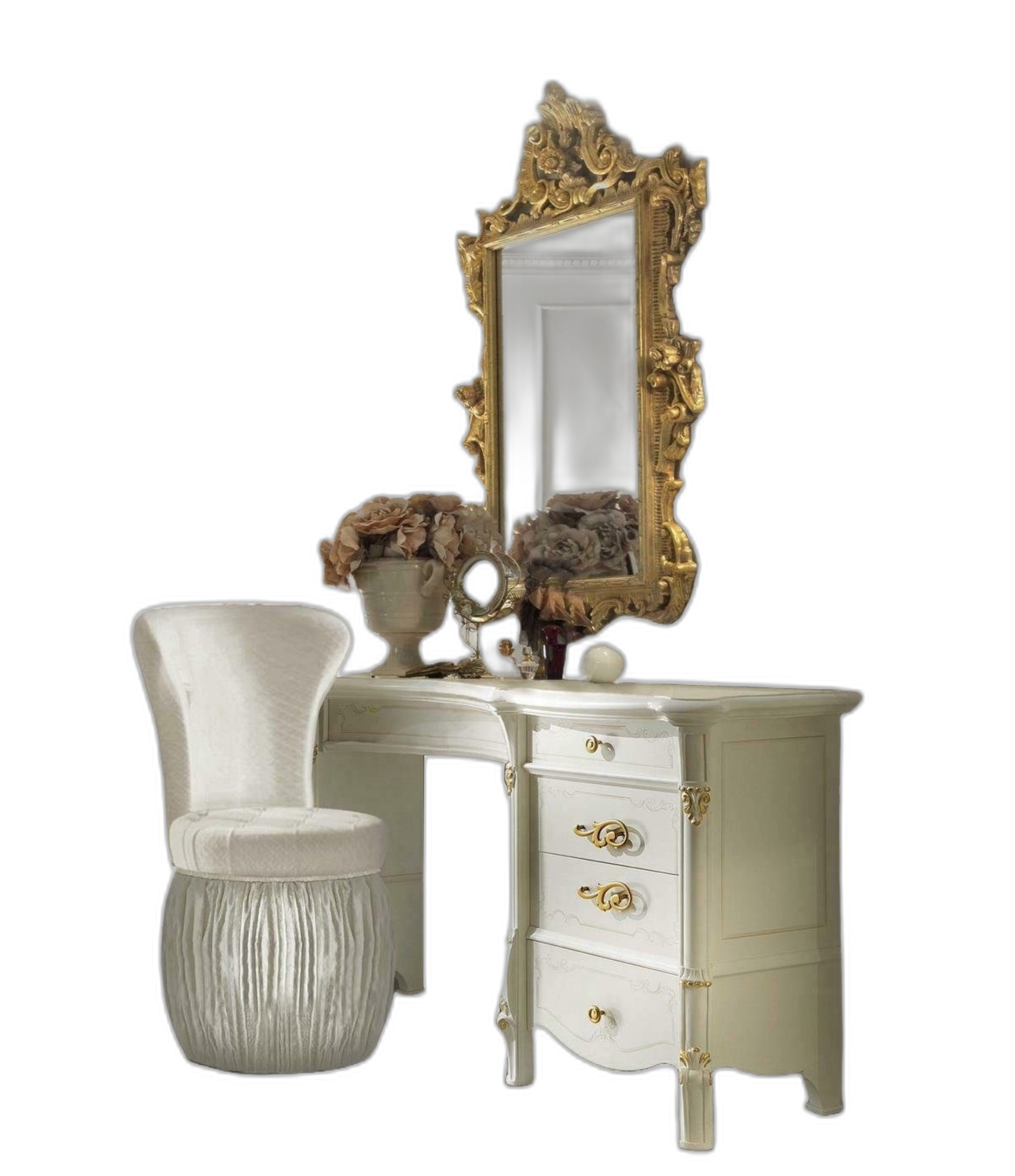 Schminktisch Schlafzimmer Schminktisch Spiegel Hocker Modern Stil Luxus Holz