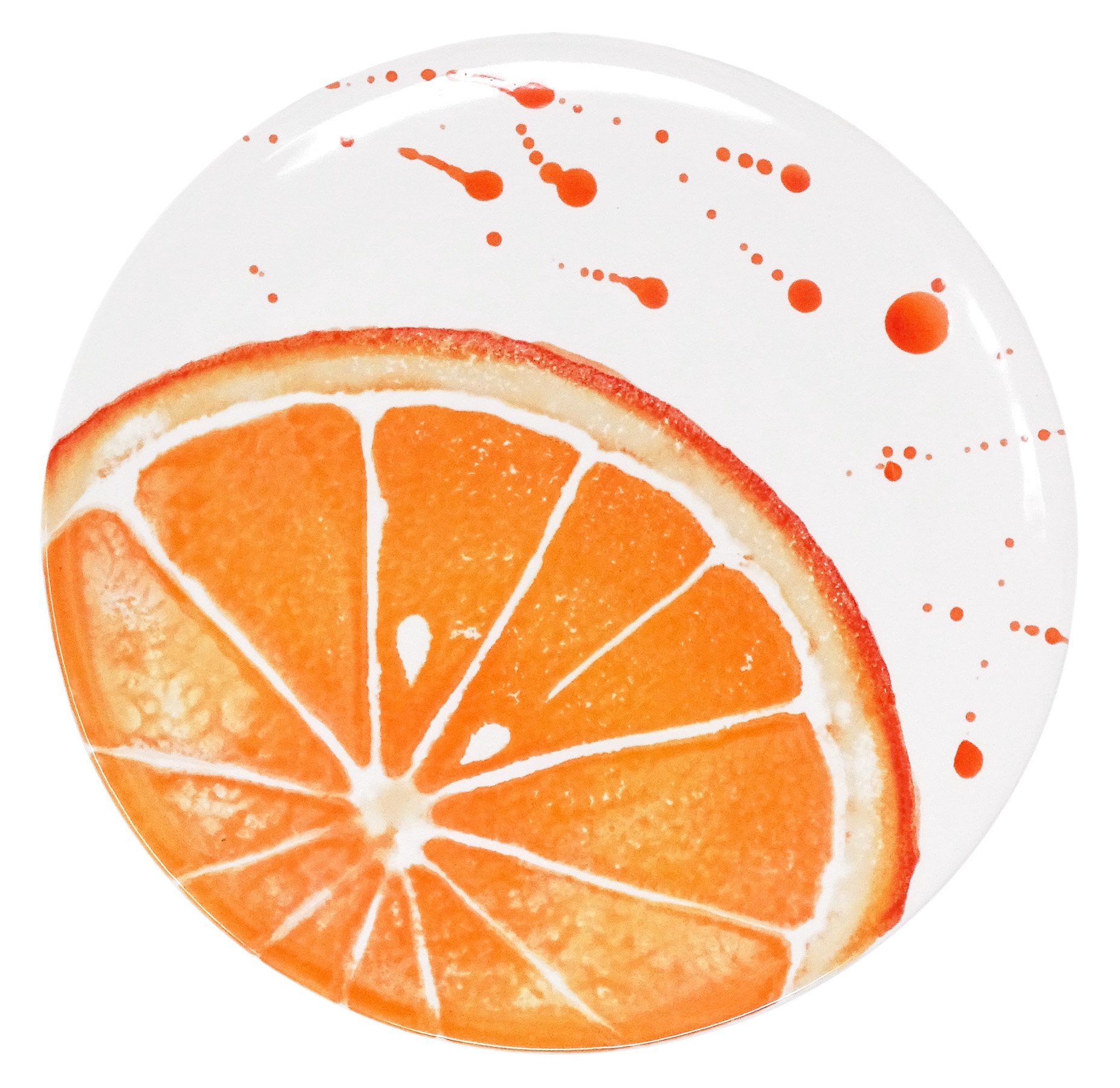 Lashuma Servierplatte Orange, Keramik, Dessertteller rund, handgemachte Salatplatte | Servierplatten
