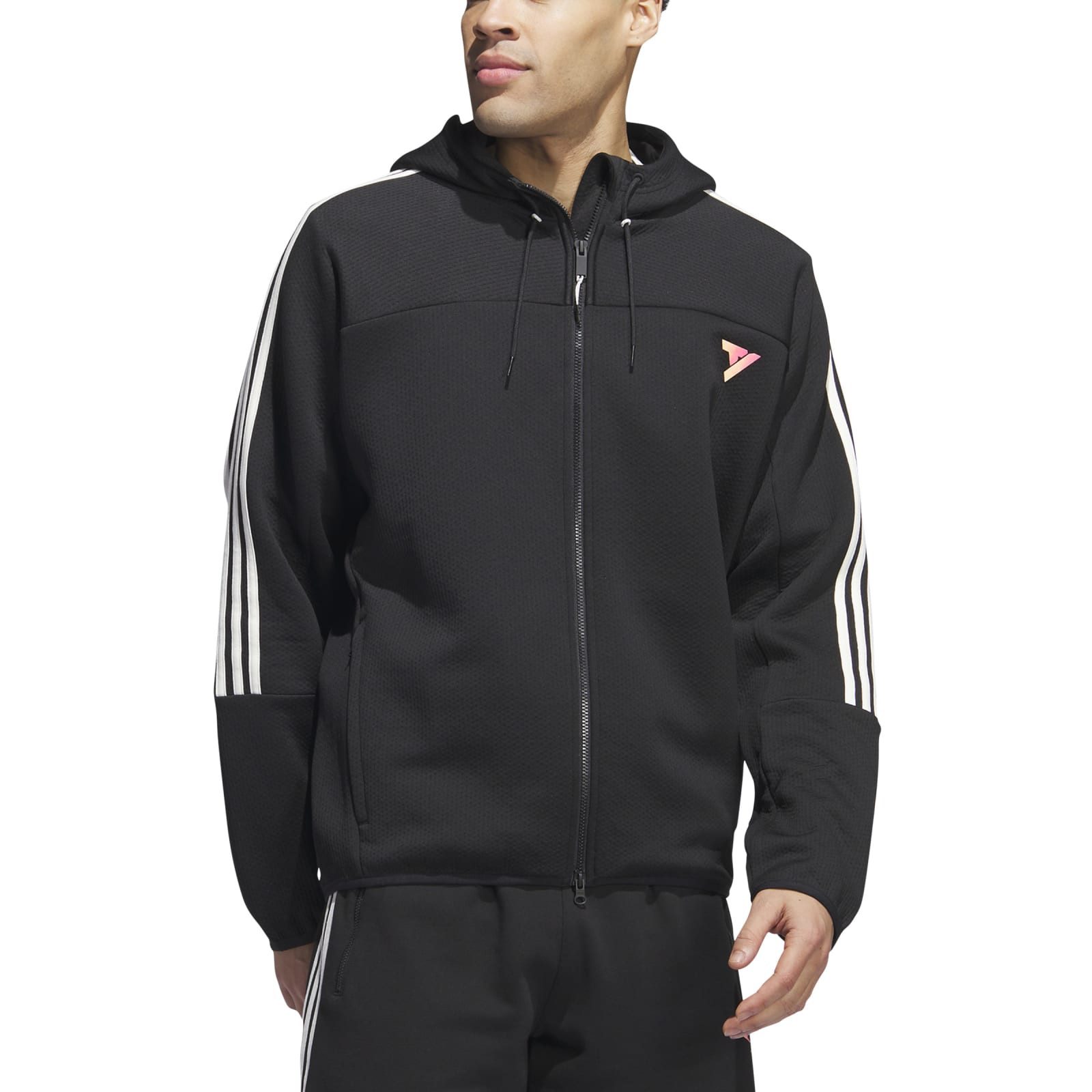 adidas Performance Trainingsjacke Kapuzenjacke Trea Tech (100% Baumwolle) schwarz/weiss Herren