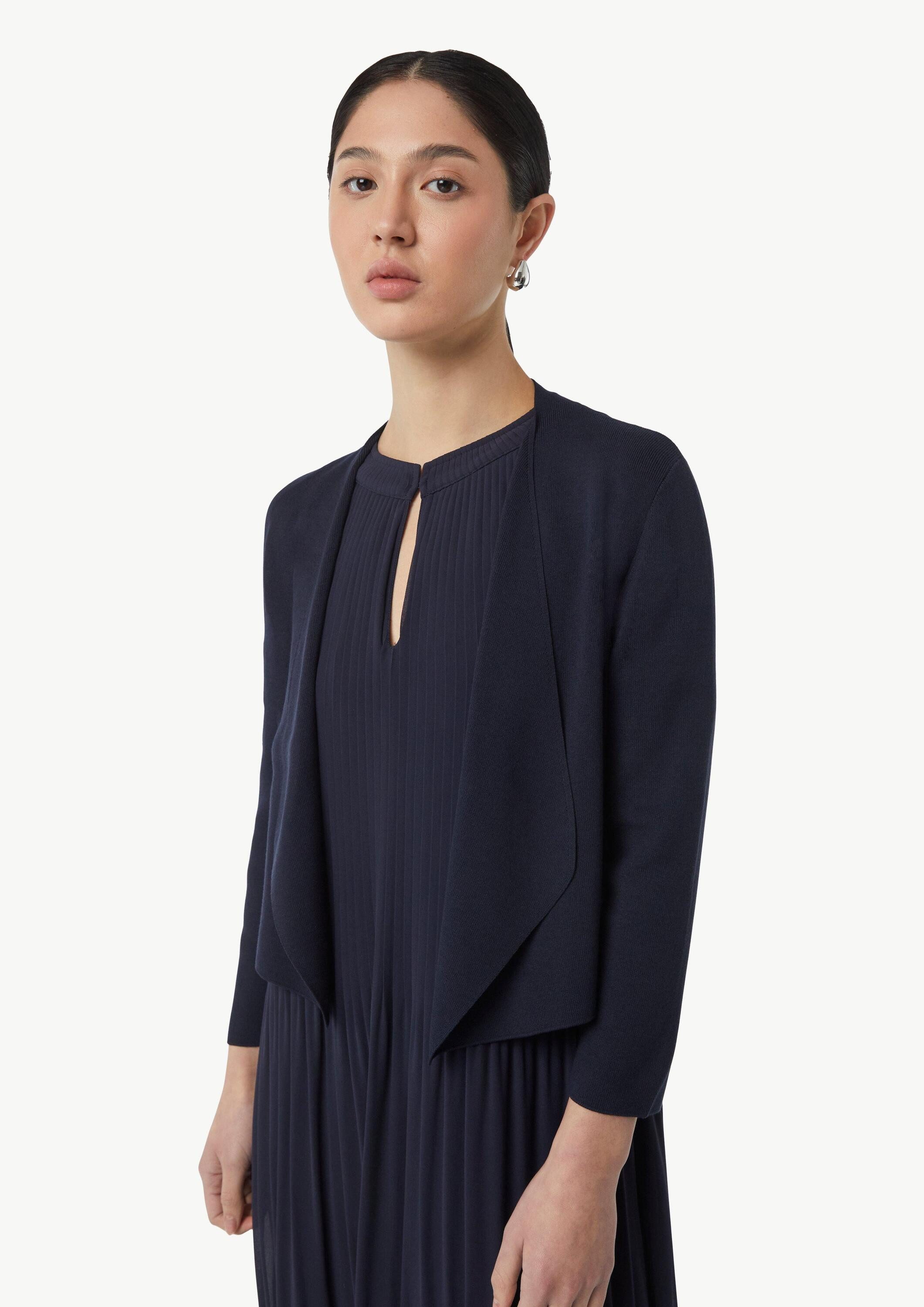 comma Cardigan Strickjacke Feinstrick-Cardigan mit Ajour-Detail