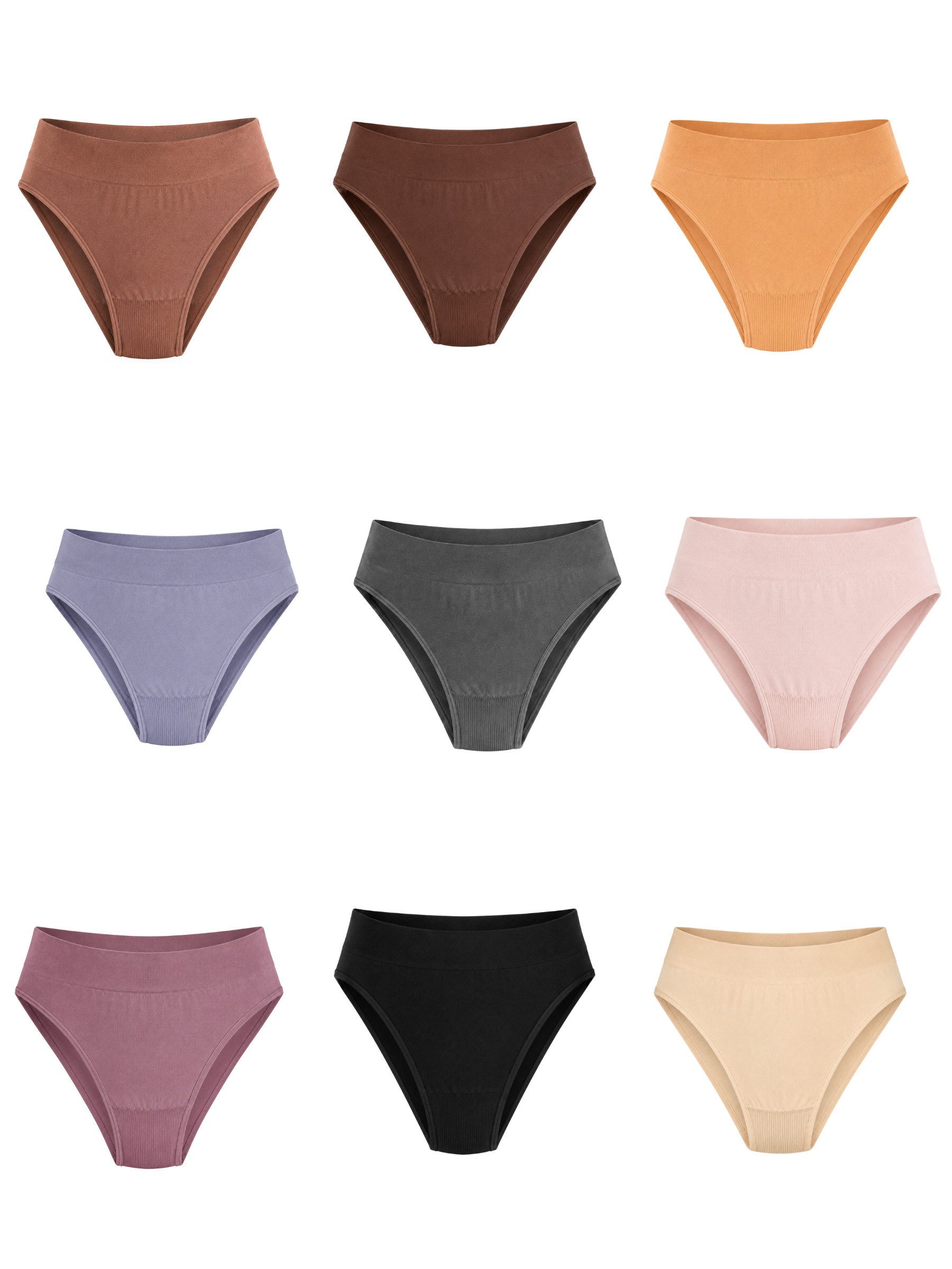 Elegant Love Slip Seamless Hüftslips im Mehrpack, Damenunterwäsche mit breitem Bund (Packung, 9-St., 9er-Pack) Damen Unterhosen Panties, nahtlos und bequem