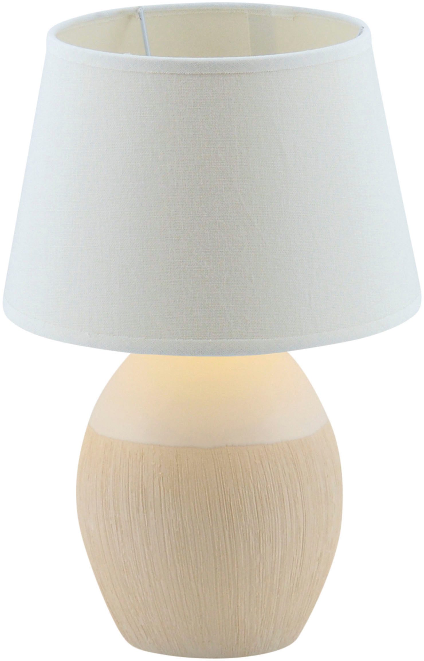 näve Tischleuchte Talia, ohne Leuchtmittel, Keramikfuß, Textilschirm, Zuleitung 130 cm mit Kippschalter, E14