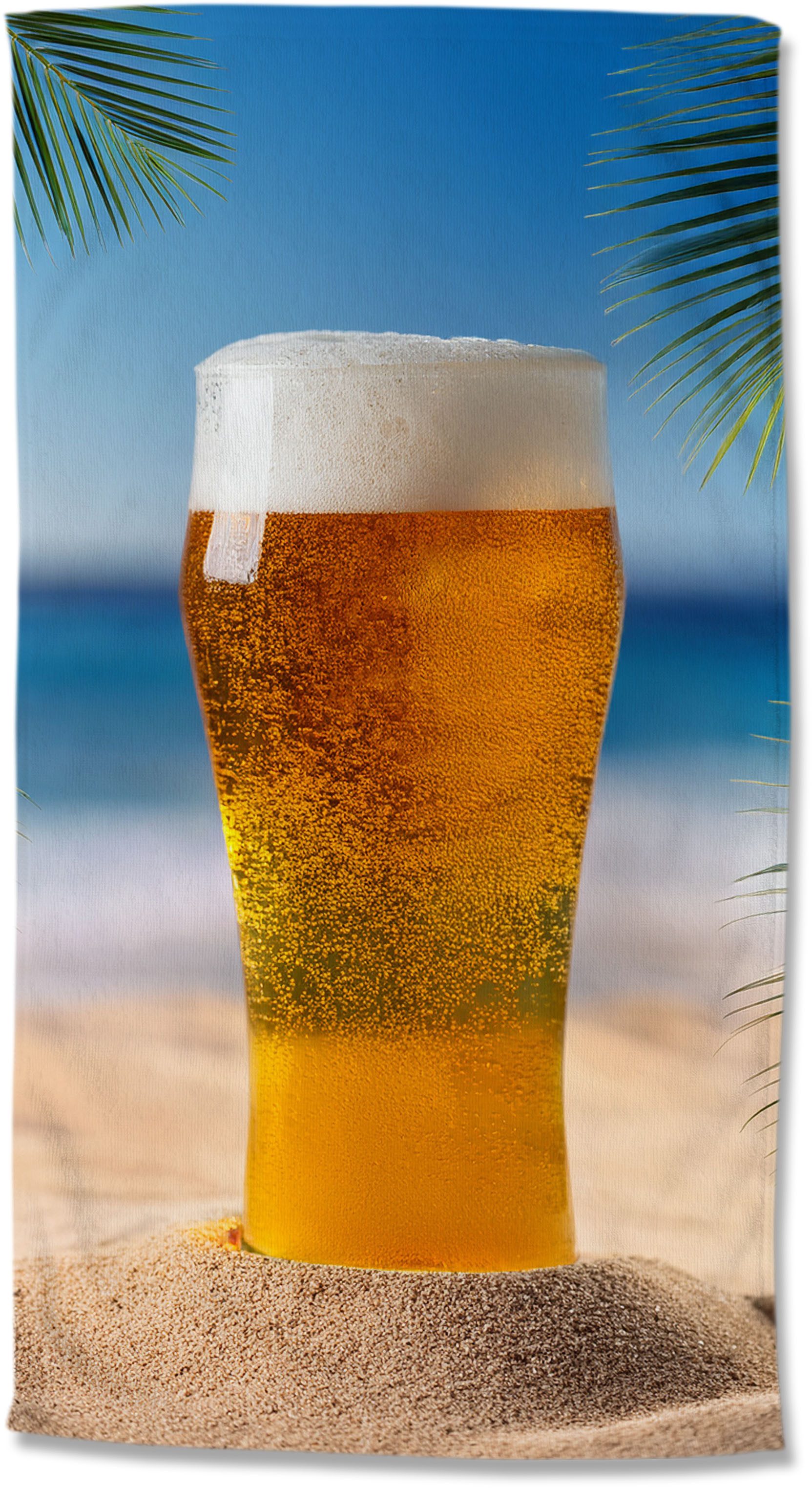 good morning Strandtuch Beer, Velours (Packung, 1-St), Mikrofaser, Velours, Strandtuch, saugfähig, 100x180, bier, Bierchen