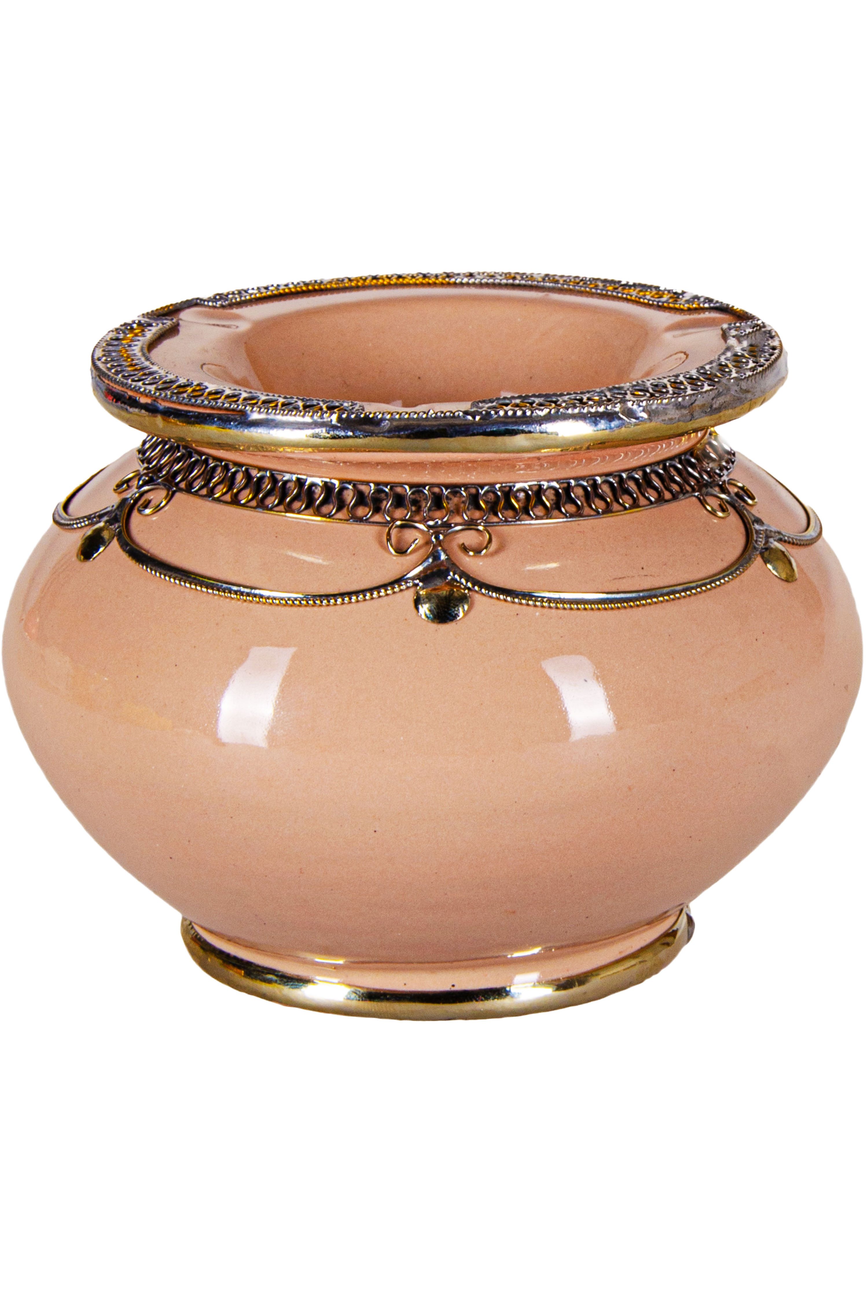 Marrakesch Orient & Mediterran Interior Aschenbecher Aschenbecher Miranda im Orient-Stil aus Keramik gefertigt, Braun 11 cm, Handarbeit