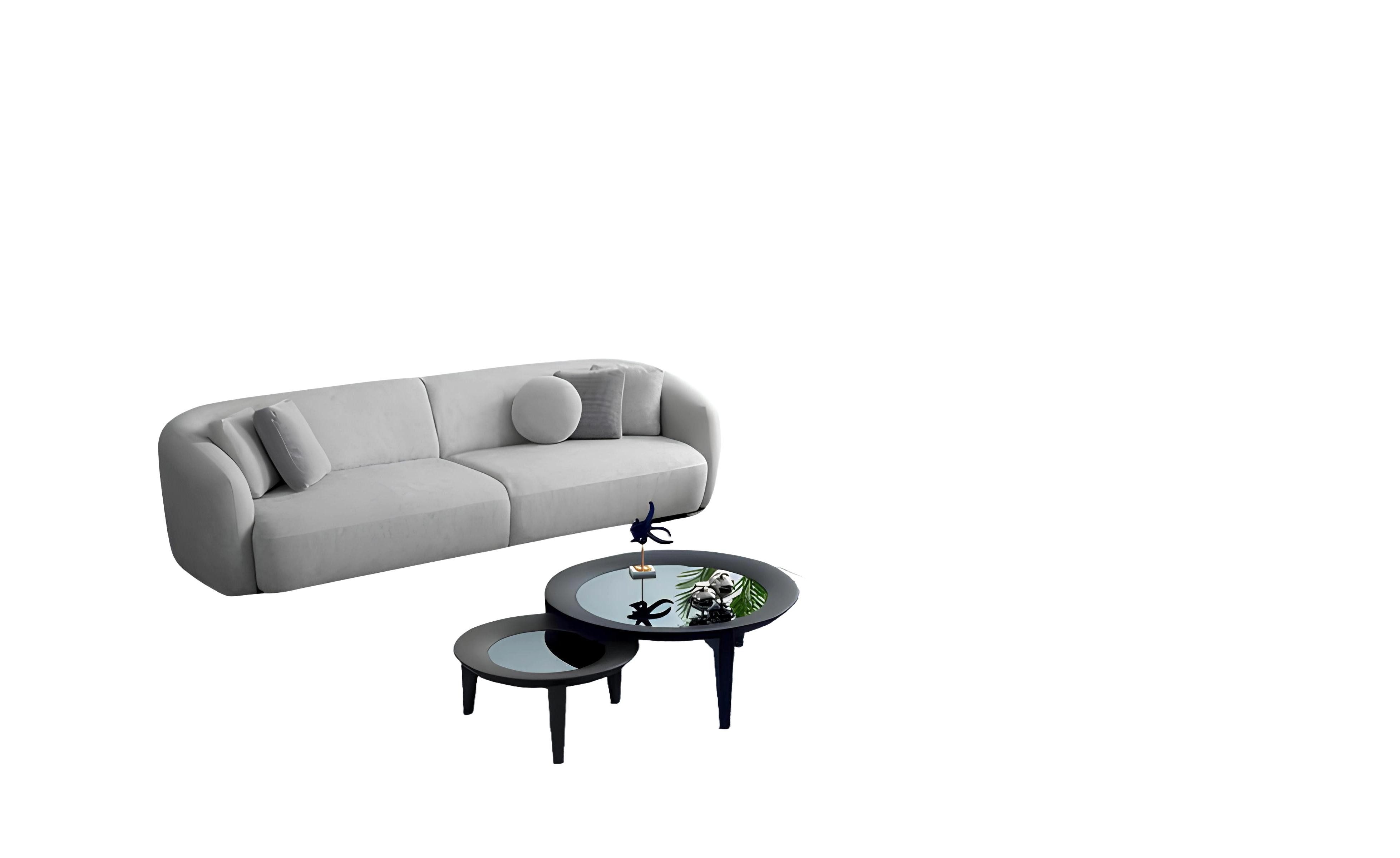 Xlmoebel Sessel Moderne Wohnlandschaft in Grau mit bequemer Polsterung (4-Sitzer Sofa + 3-Sitzer Sofa + Sessel), Hergestellt in Europa