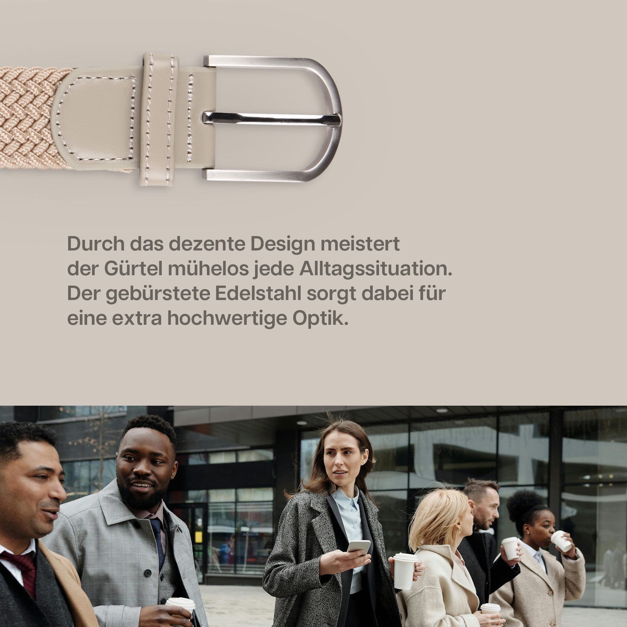hemmy Fashion Stoffgürtel dehnbar elastisch (2-St) ohne Löcher, stufenlos, viele verschiedene Farben/Designs