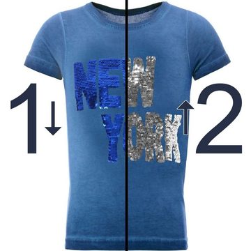 BEZLIT T-Shirt Jungen T-Shirt mit Wende Pailletten Schriftzug (1-tlg) mit Wendepailletten