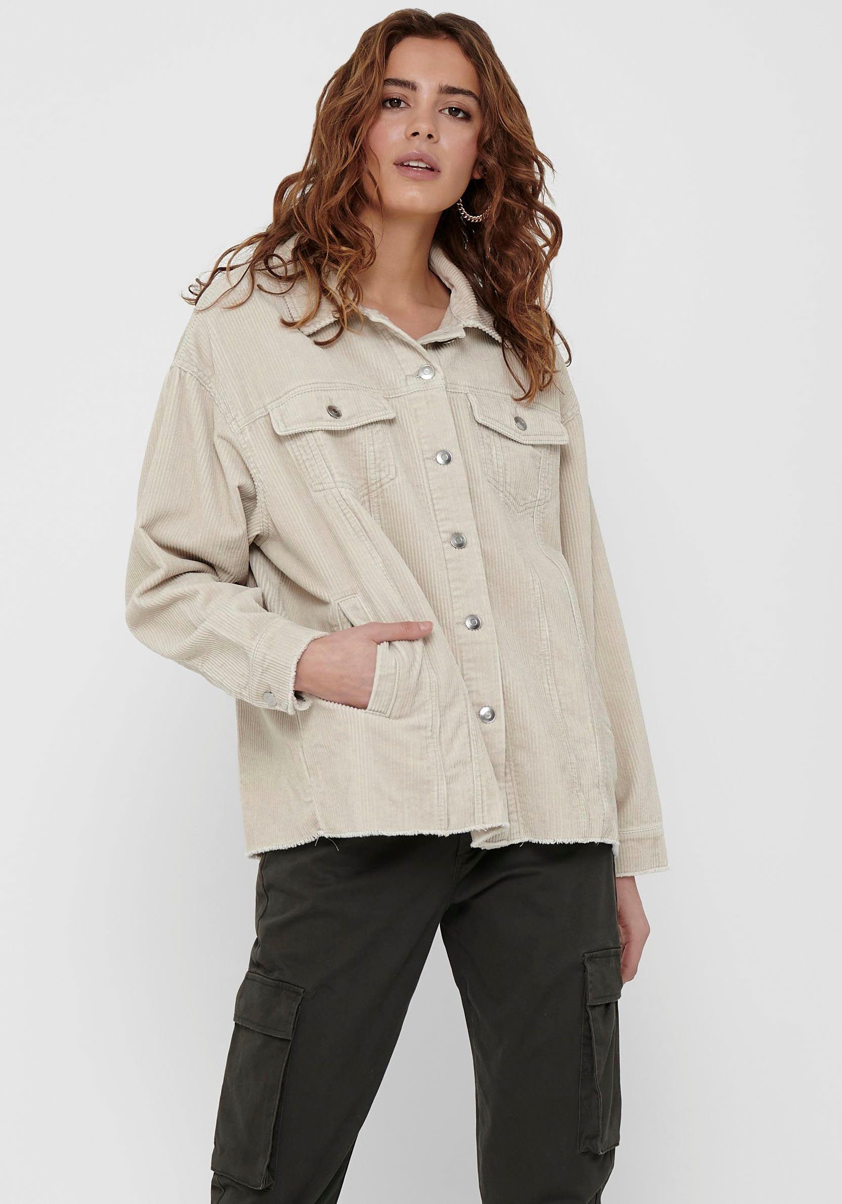 ONLY Cordjacke col. PNT NOOS silver lining SHACKET ONLBITTEN CORD