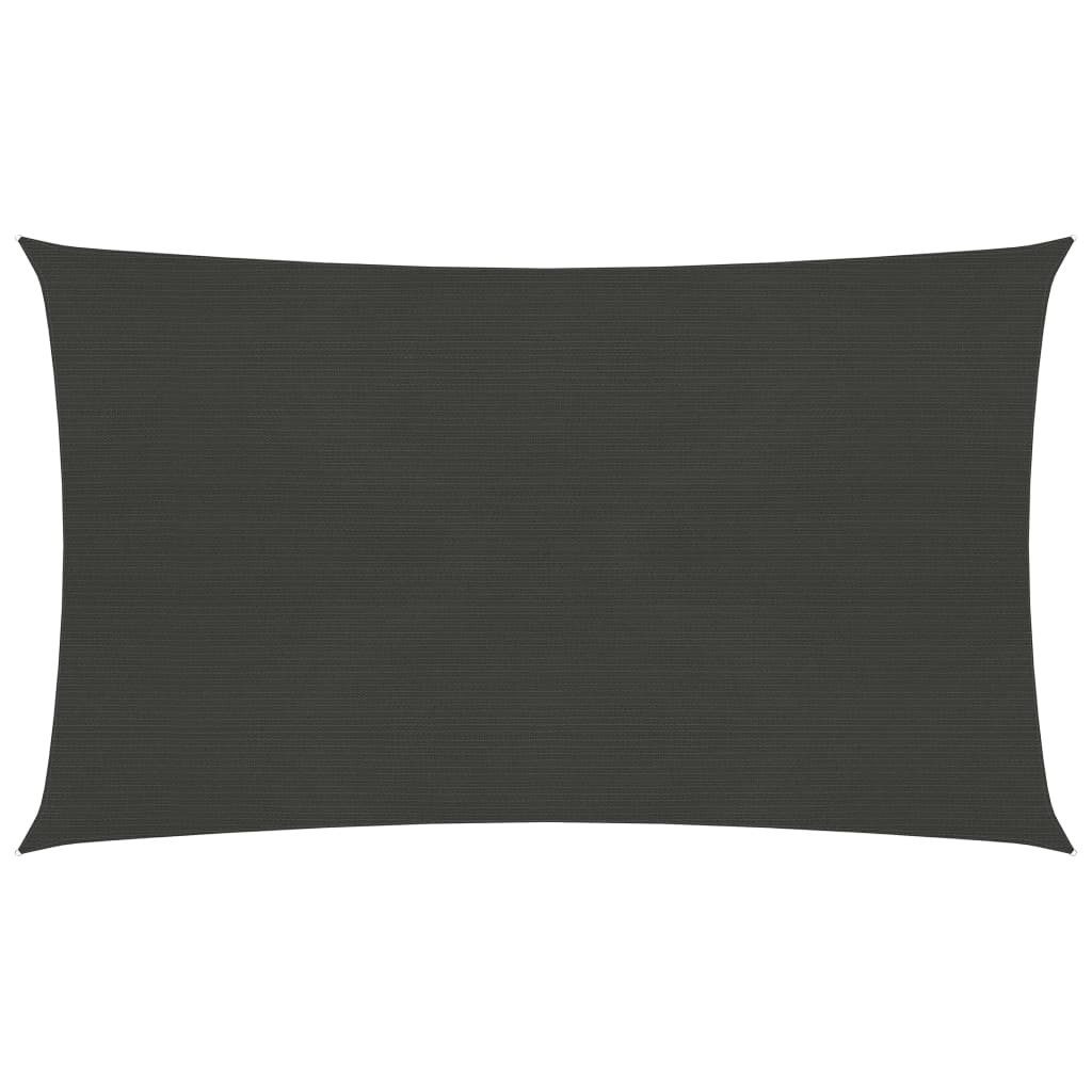Sonnensegel 3 x 6 m Sonnenschutz Sonnensegel 160 g m² Anthrazit 3x6 m HDPE Bescha